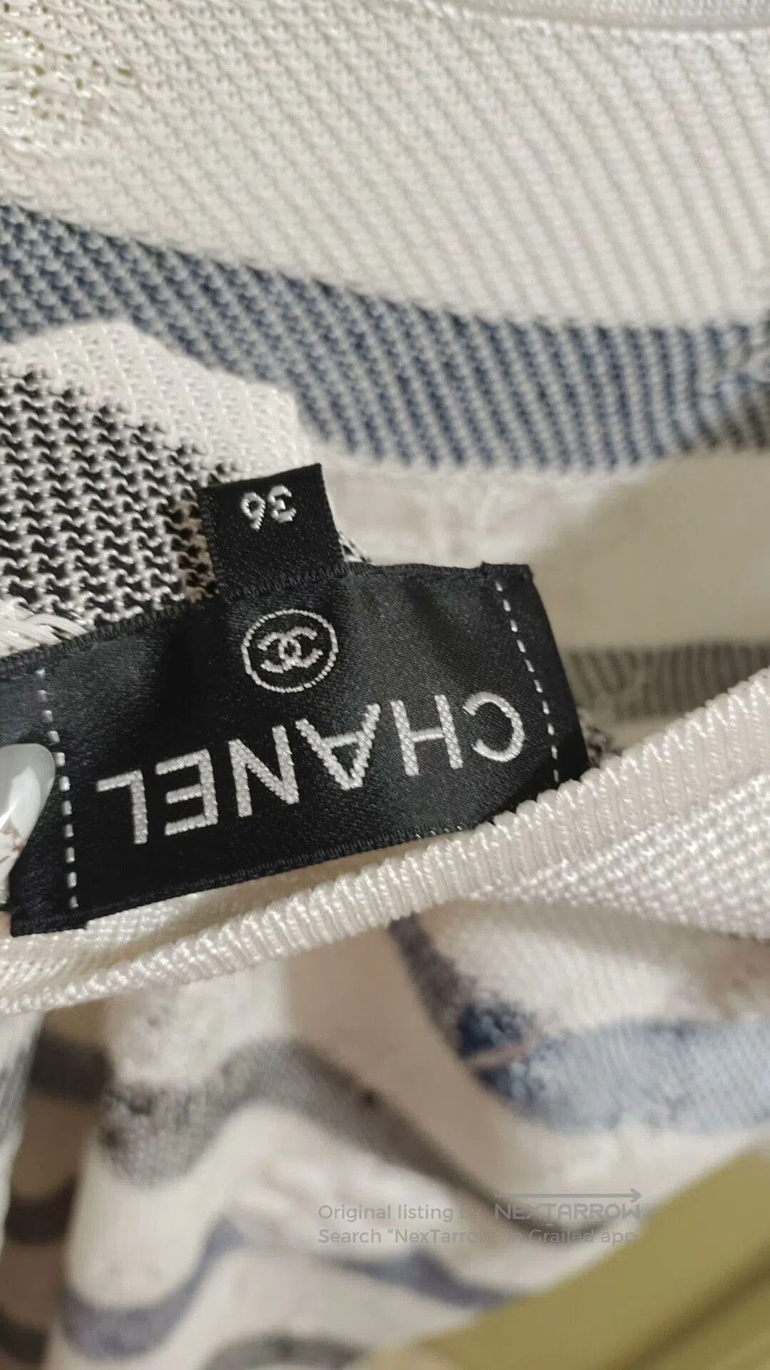 Chanel Chanel Gray White Striped Knit Dress. Size S / US 4 / IT 40 - 6 Thumbnail
