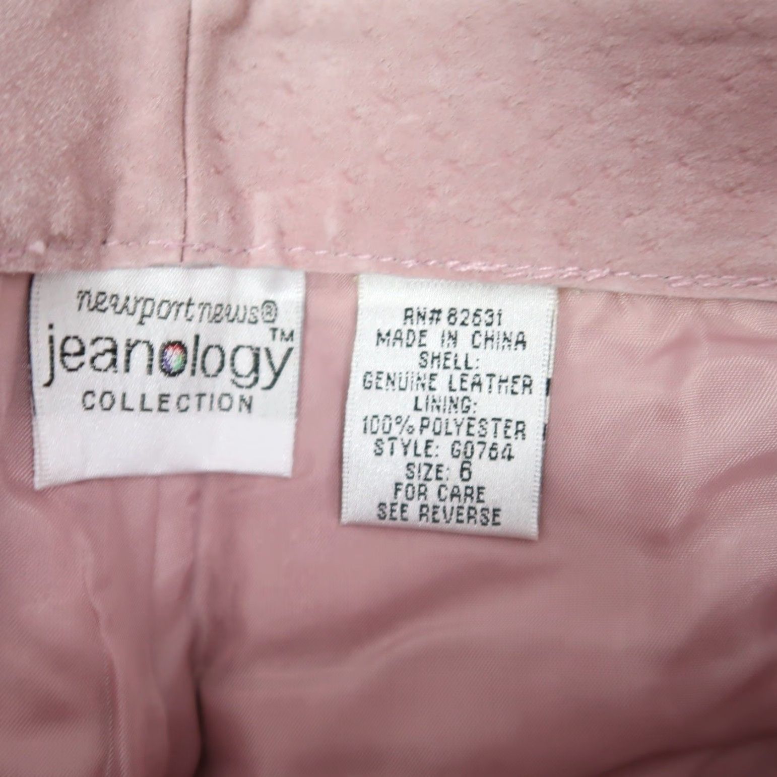 Pinko VINTAGE Jeanology Light Pink Suede Leather Straight Leg Pants 6 Women Size 28" / US 6 / IT 42 - 4 Thumbnail