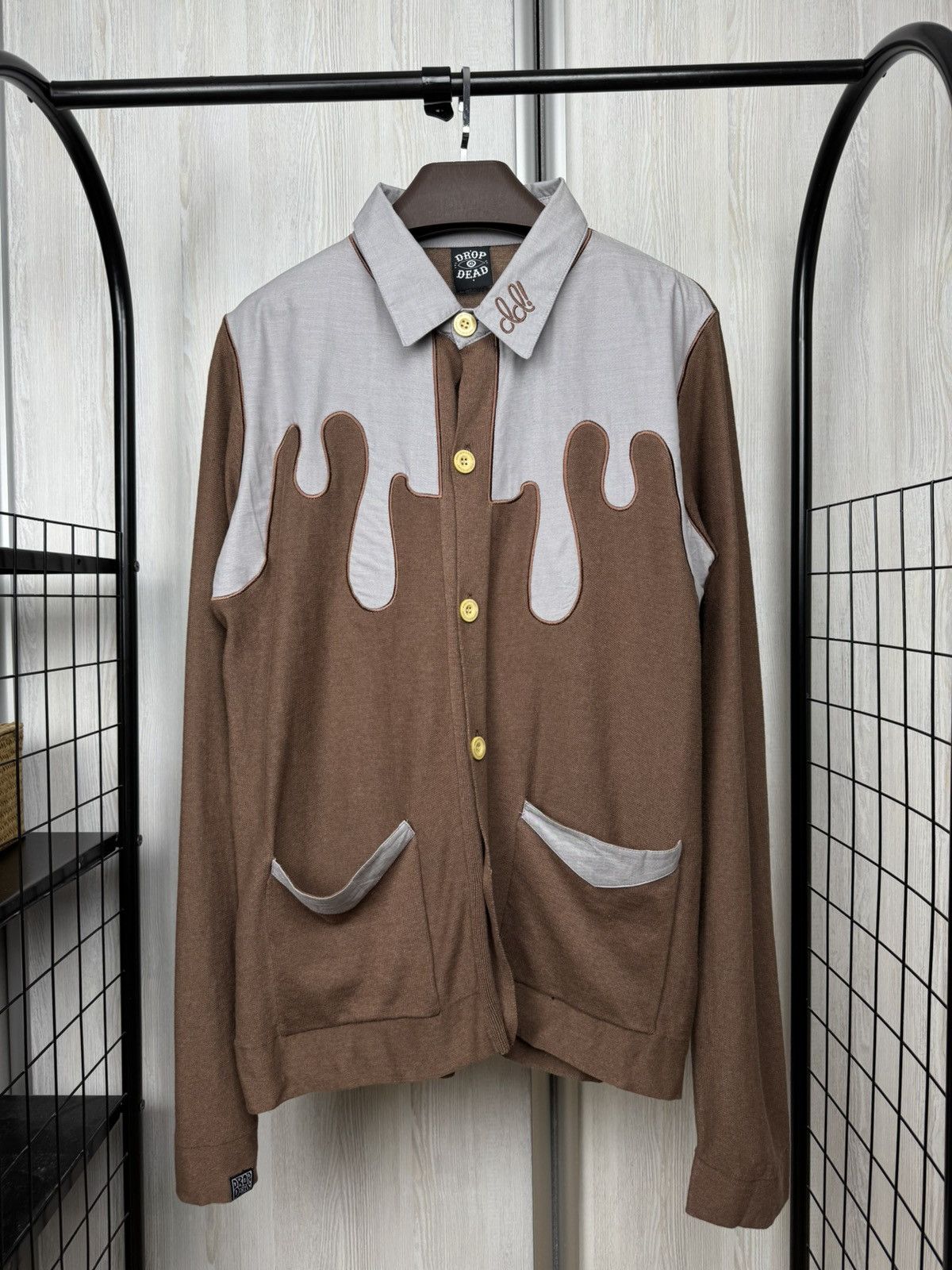 Drop Dead Drop Dead knitted button up overshirt cardigan sweater Size US XL / EU 56 / 4 - 1 Thumbnail