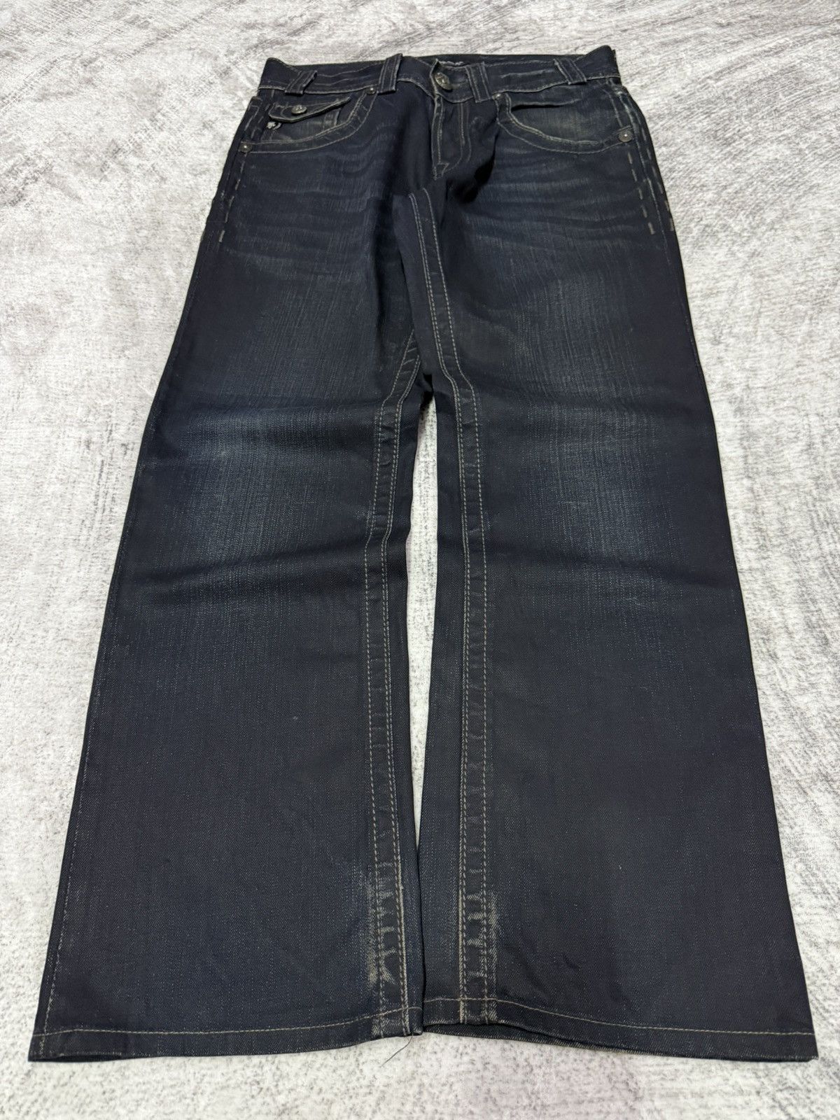 Japanese Brand MIDAS WAX DENIM PANTS FLU GLUE BOOT CUT | Grailed
