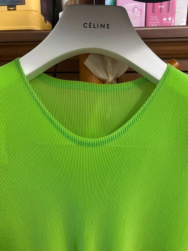 Issey Miyake Issey Miyake Green pleated short-sleeved shirt Size L / US 10 / IT 46 - 7 Thumbnail