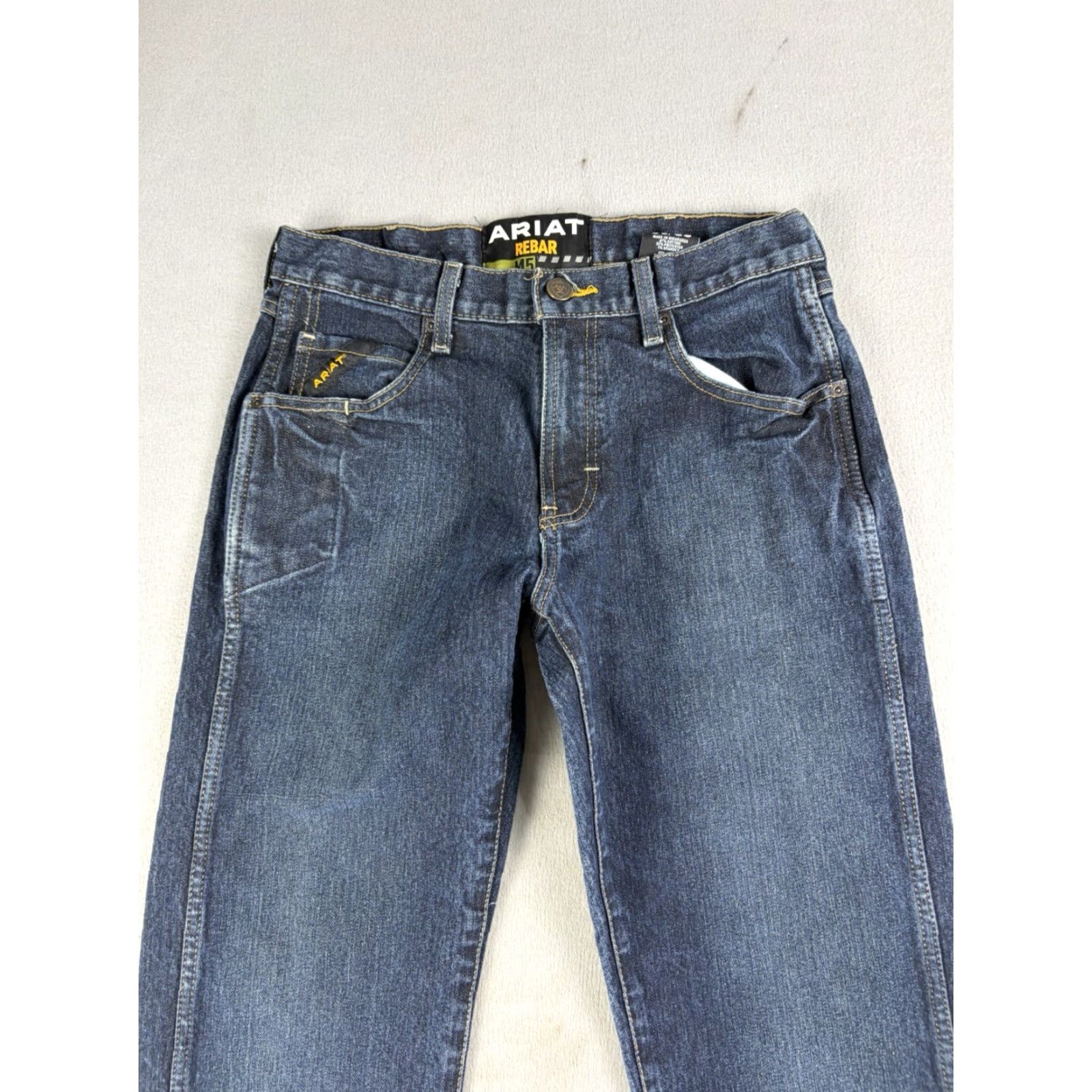Ariat Ariat Jeans Slim Straight Blue Denim M5 Rebar Men 30x30 28x28 Waist 28 In Regular Slim Fit Zip Button Cotton Jeans Mens Size US 30 / EU 46 - 2 Thumbnail