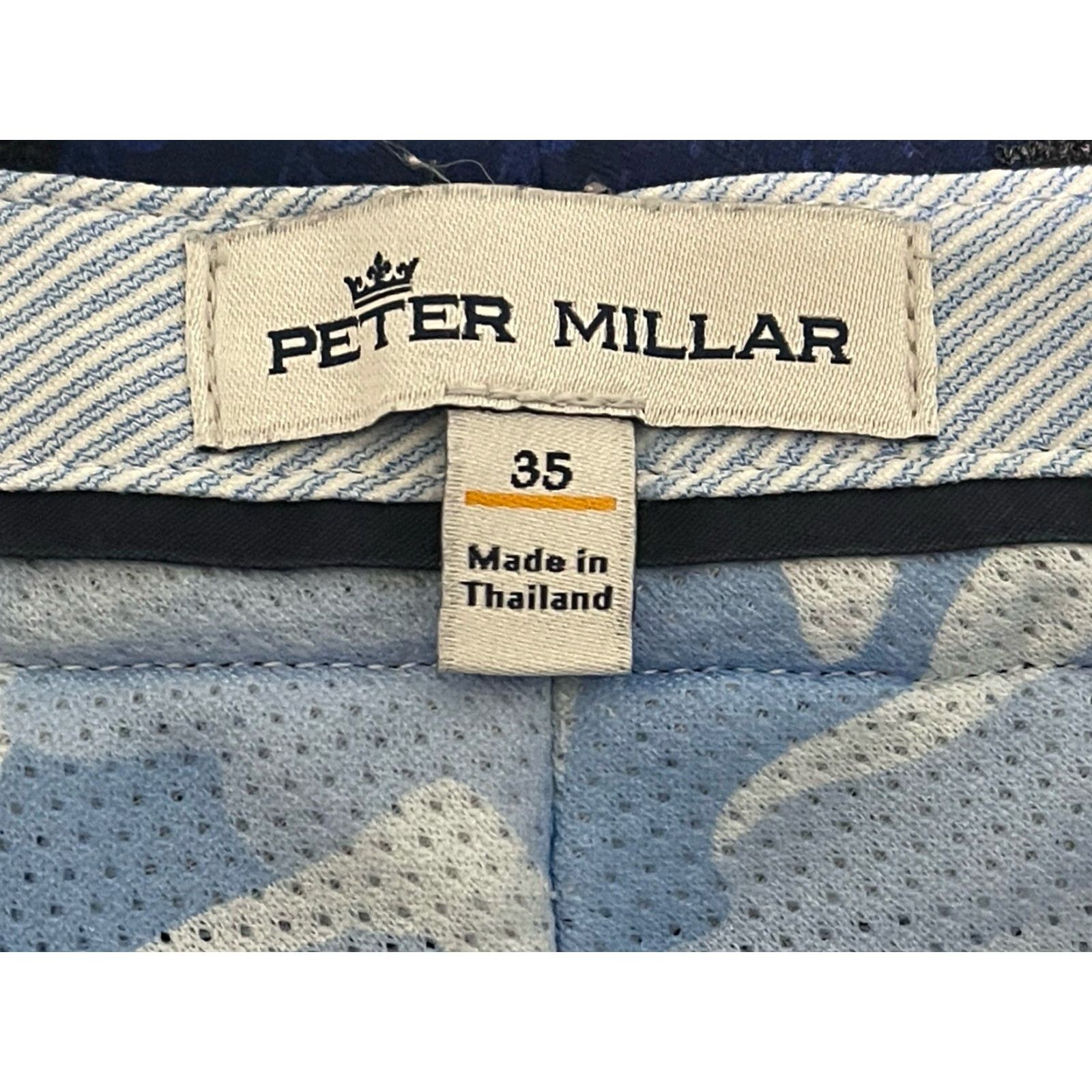 Peter Millar Peter Millar Mens Shorts Chino 9 Blue Golf Skull Print AOP Casual Size US 35 - 5 Thumbnail