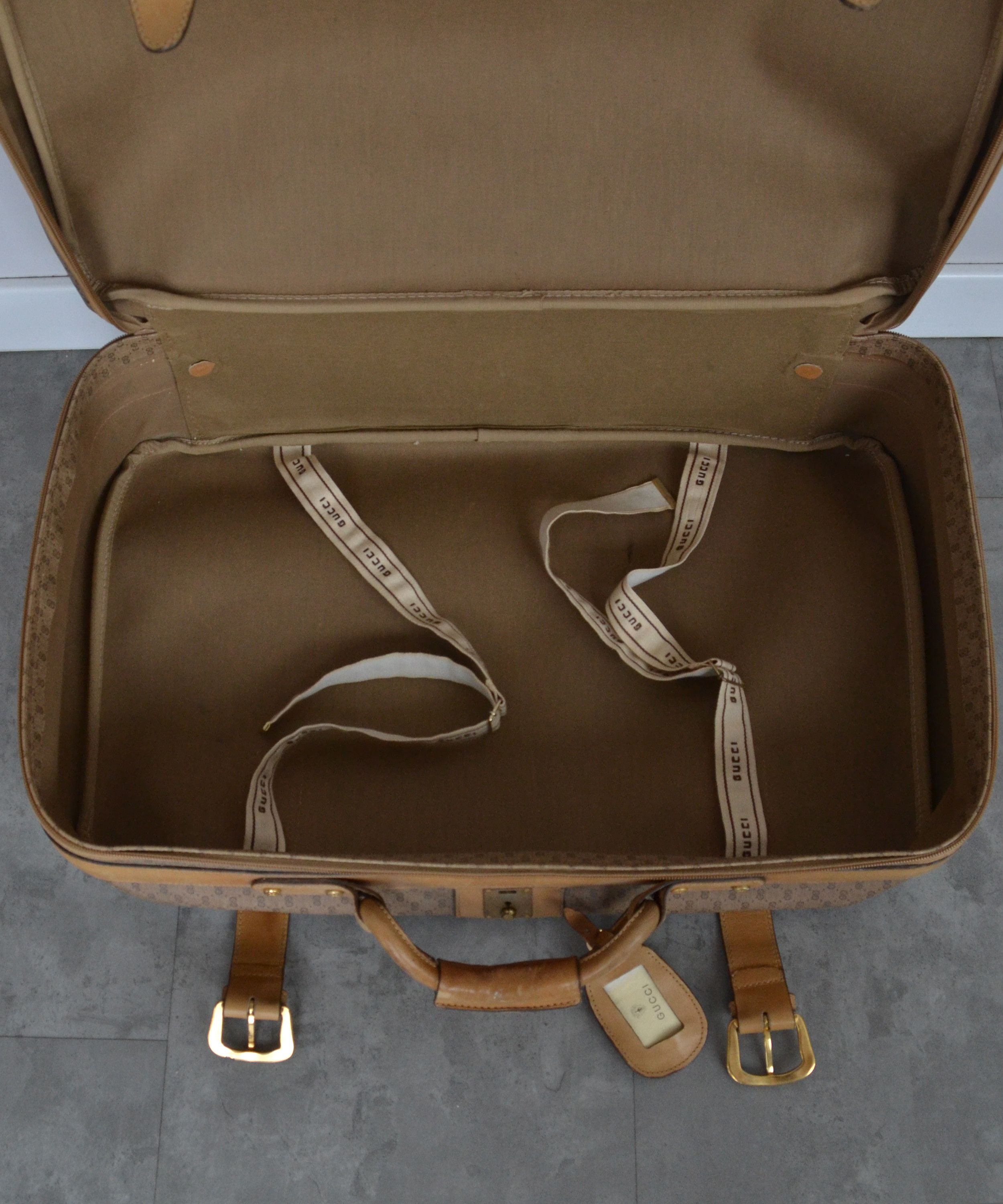 Gucci GUCCI Luggage Bag Monogram GG Logo Suitcase Brown Leather Size ONE SIZE - 9 Thumbnail
