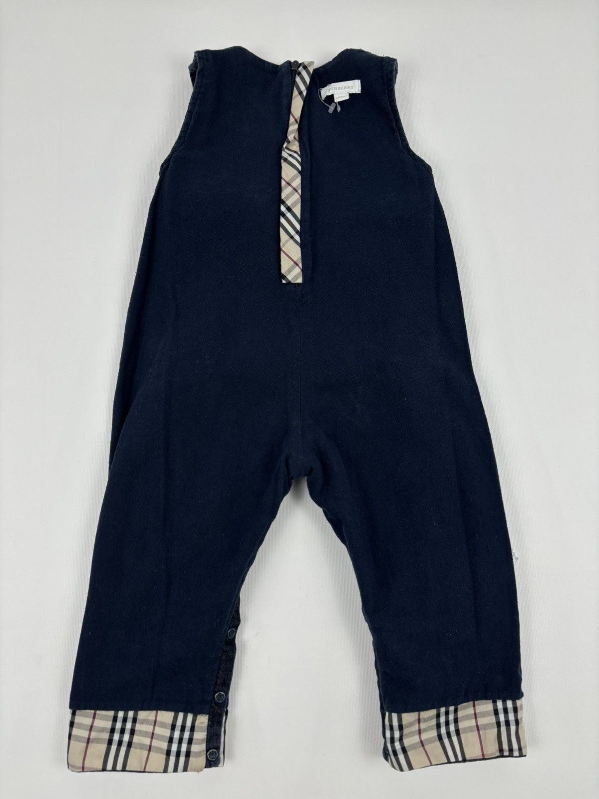 Burberry Unisex Prorsum Logo Nova Check Trim Denim Overalls Bottoms Jeans Jacket Size XXS / US 00 / IT 34 - 9 Thumbnail