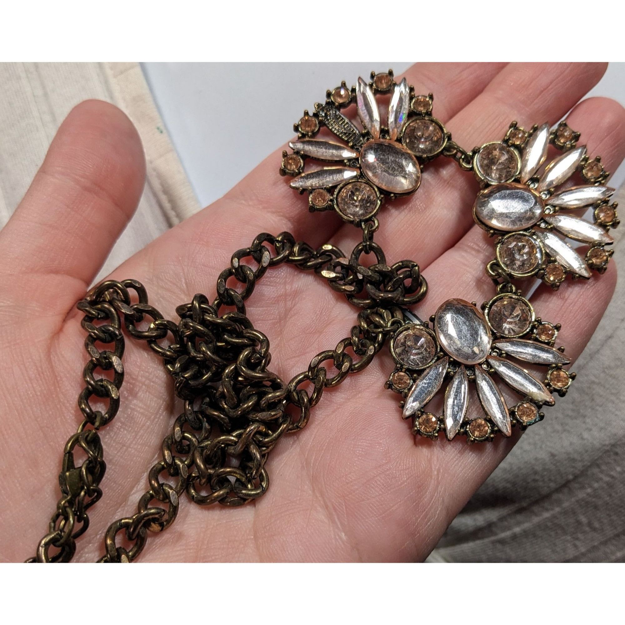 Other Funky Glam Y2K Style Floral Gemmed Statement Necklace (Missi Size ONE SIZE - 6 Thumbnail