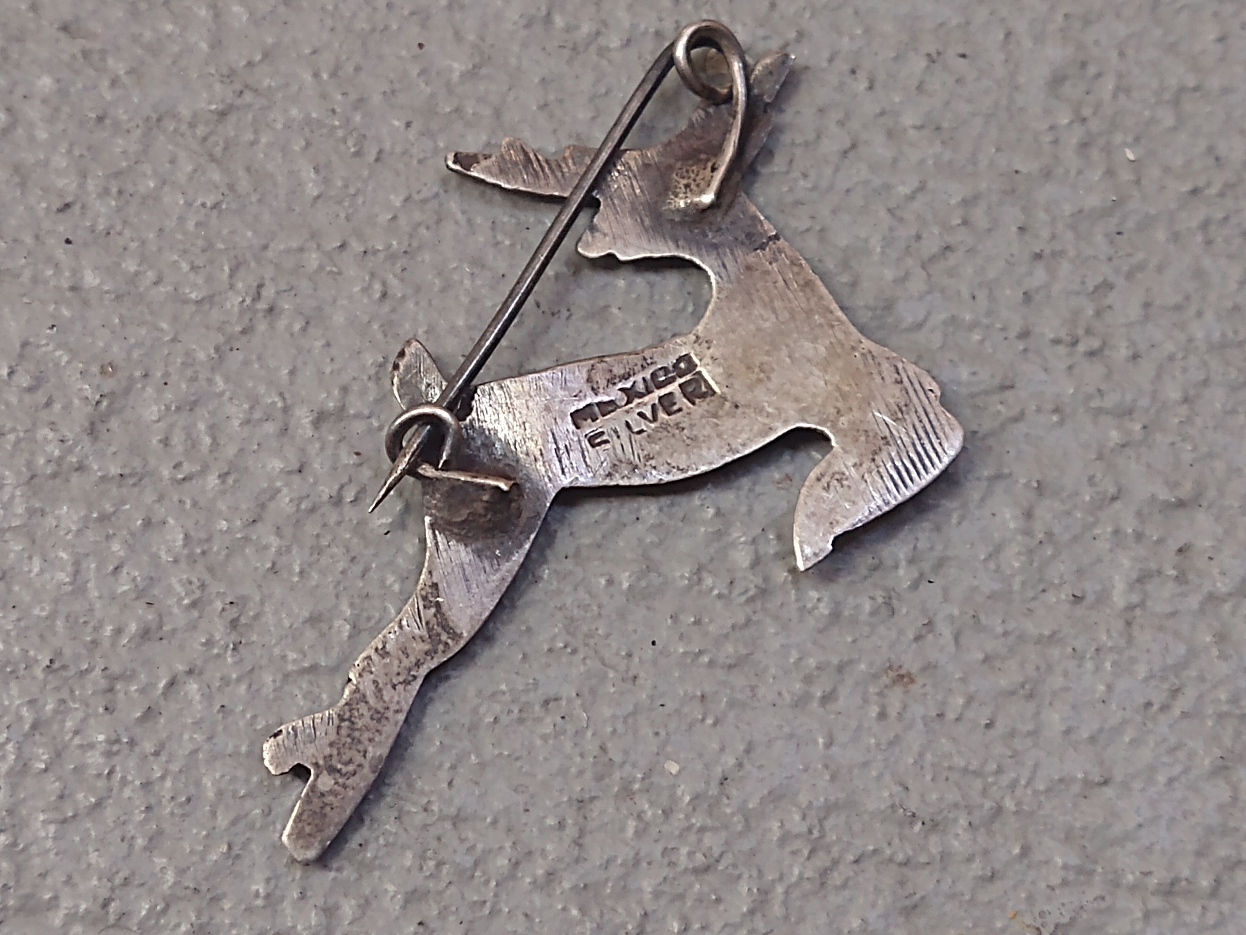 Jewelry × Vintage Vintage Sterling Silver Pin Brooch Deer Elk Reindeer Mexico Size ONE SIZE - 8 Thumbnail