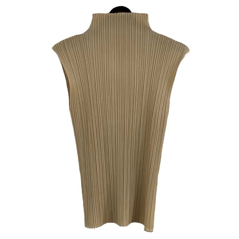 Issey Miyake Issey Miyake size:3 Light brown high-neck sleeveless vest Size XS / US 0-2 / IT 36-38 - 1 Thumbnail