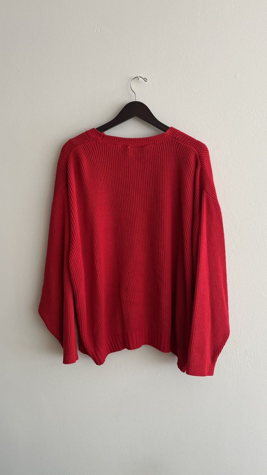 Vintage PK Elliot Plus Red Ribbed Cardigan Size US L / EU 52-54 / 3 - 3 Thumbnail