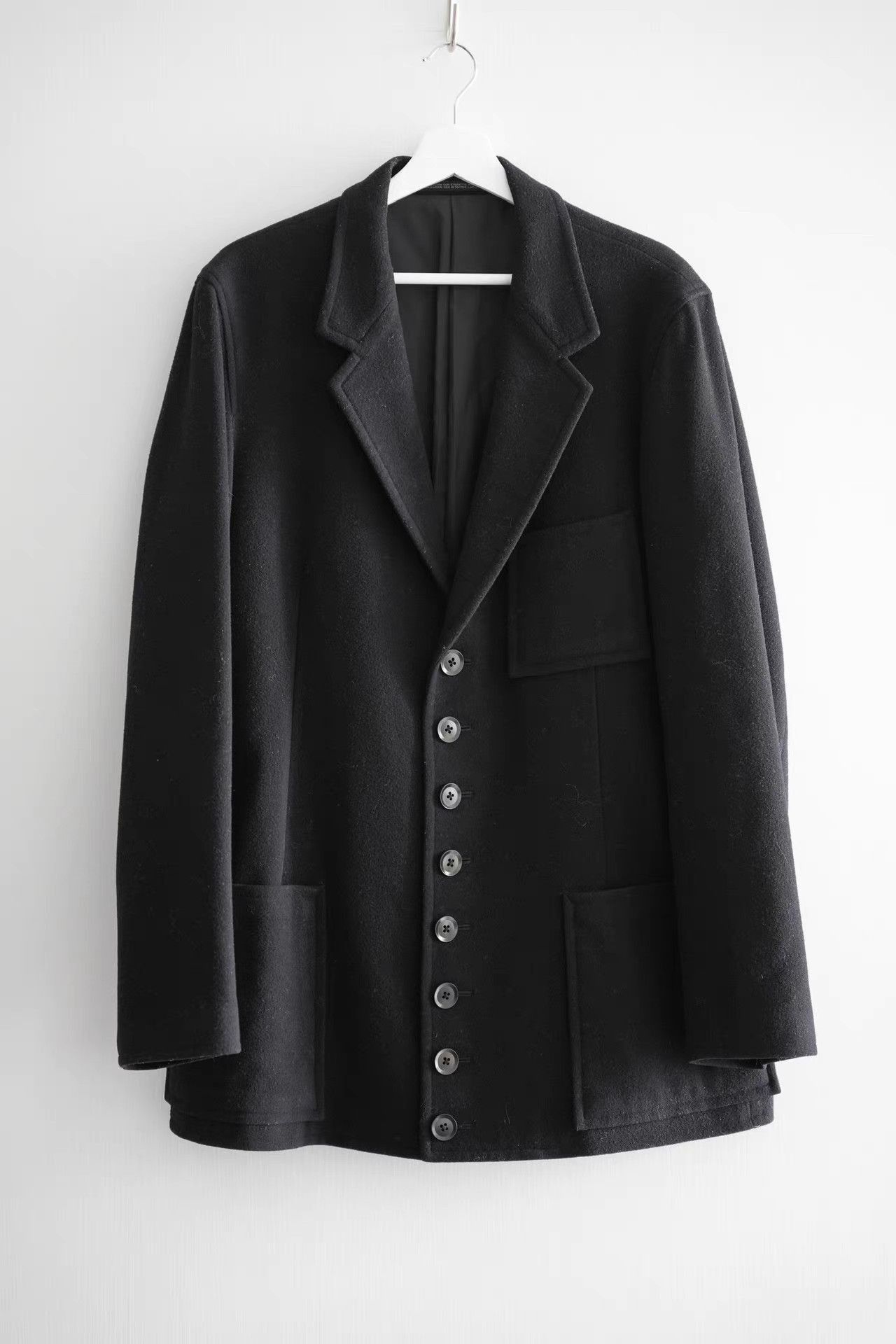 Yohji Yamamoto Black Longline Button-Front Coat Size US M / EU 48-50 / 2 - 1 Thumbnail