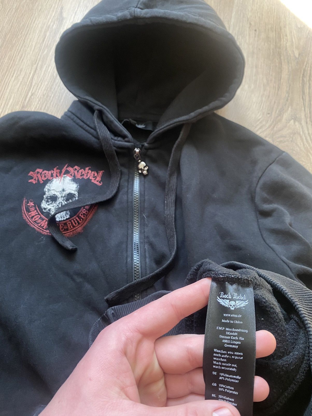 Affliction × Vintage Affliction STYLE Grunge Y2K Cyber skull Hoodie black Size US S / EU 44-46 / 1 - 6 Thumbnail