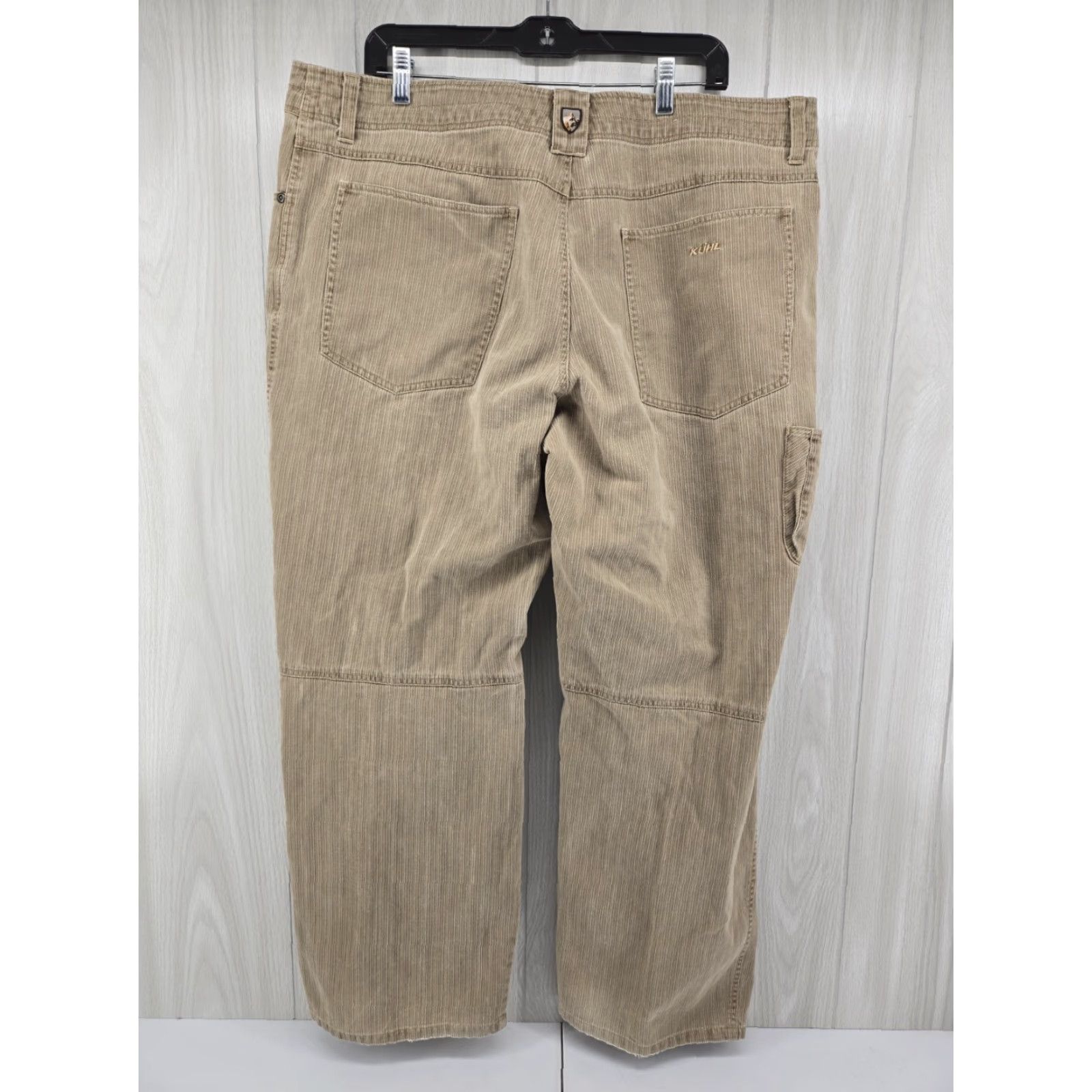 Vintage Kuhl Hi Lo Cord Khaki Beige Canvas Straight Leg Pants Men's 40x30 Size US 40 / EU 56 - 7 Thumbnail