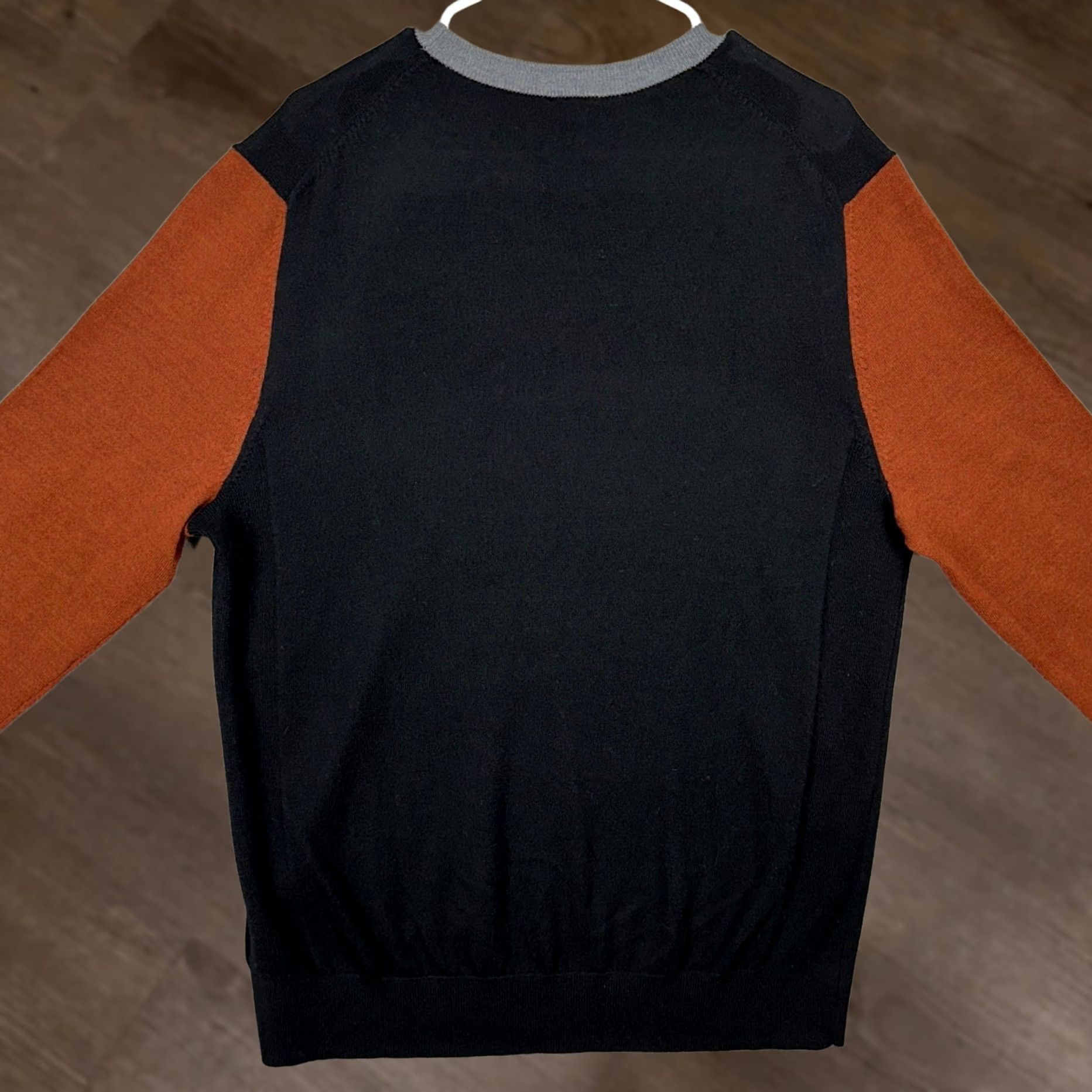 Express Express Men Crewneck Sweater Large Black Brown Merino Wool Pullover NEW Size US L / EU 52-54 / 3 - 1 Thumbnail