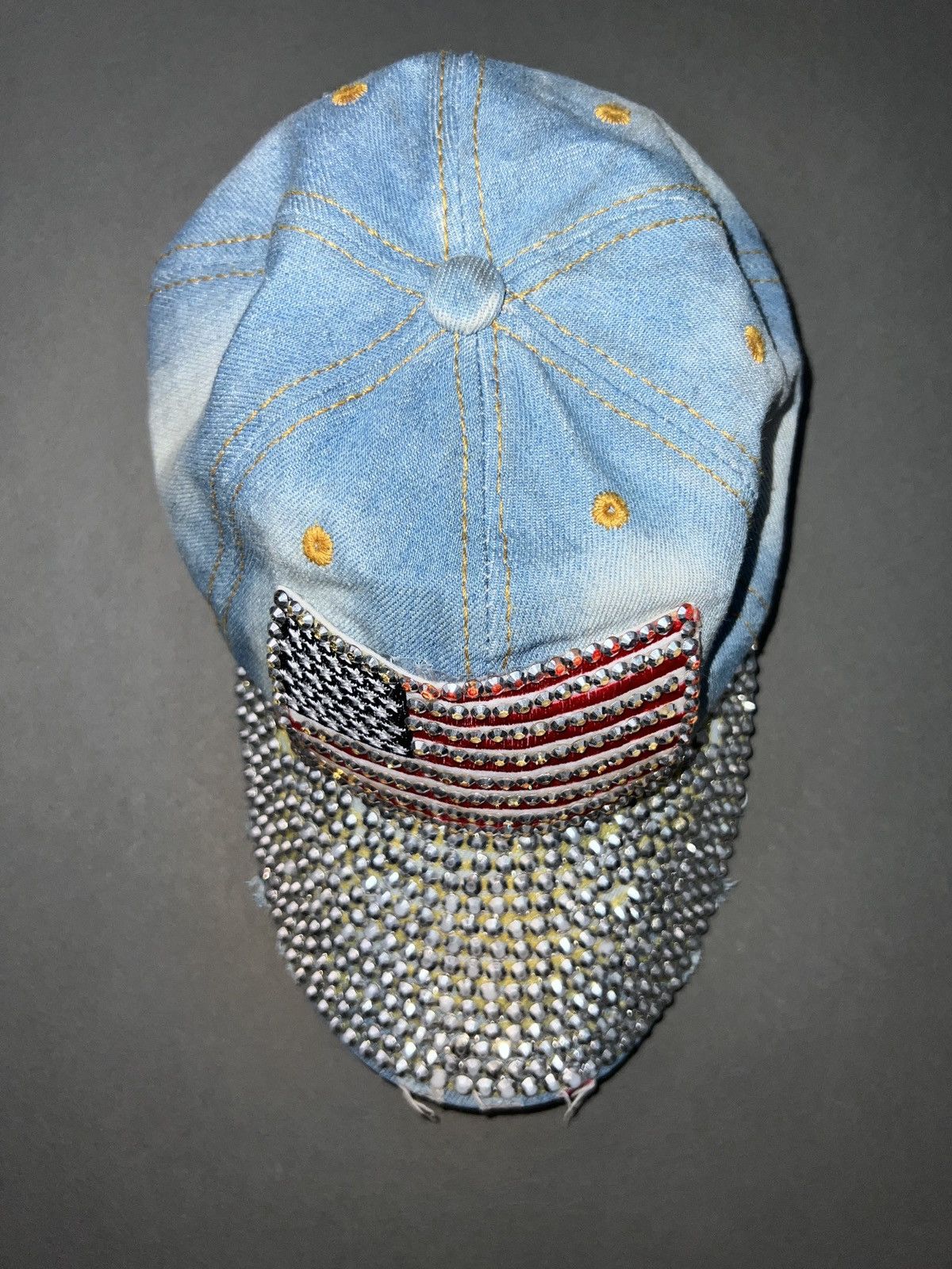 Christian Audigier × Ed Hardy American Flag Rhinestone Hat Size ONE SIZE - 4 Thumbnail