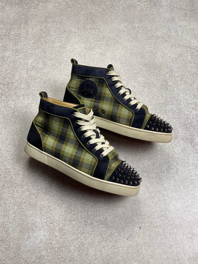 Pre-owned Christian Louboutin Vintage Christian Loubuten Hi Top Sneakers Y2k 41 In Blue