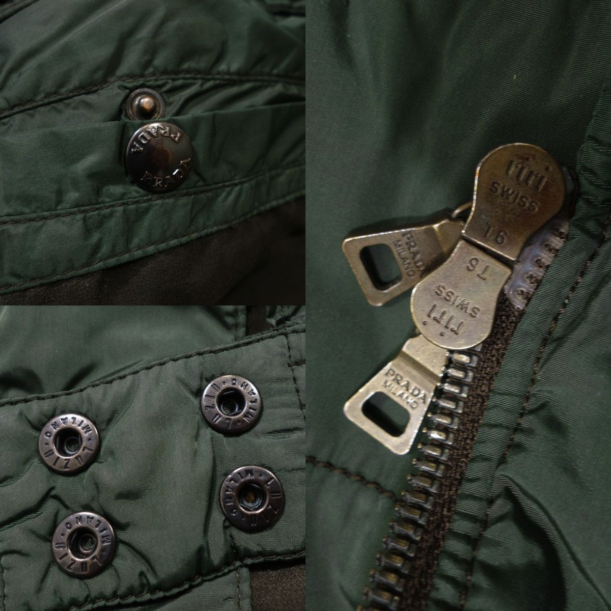 Prada 00s Quilted Nylon Down Beaver Fur Trim Parka Jacket Archive Size L / US 10 / IT 46 - 12 Thumbnail