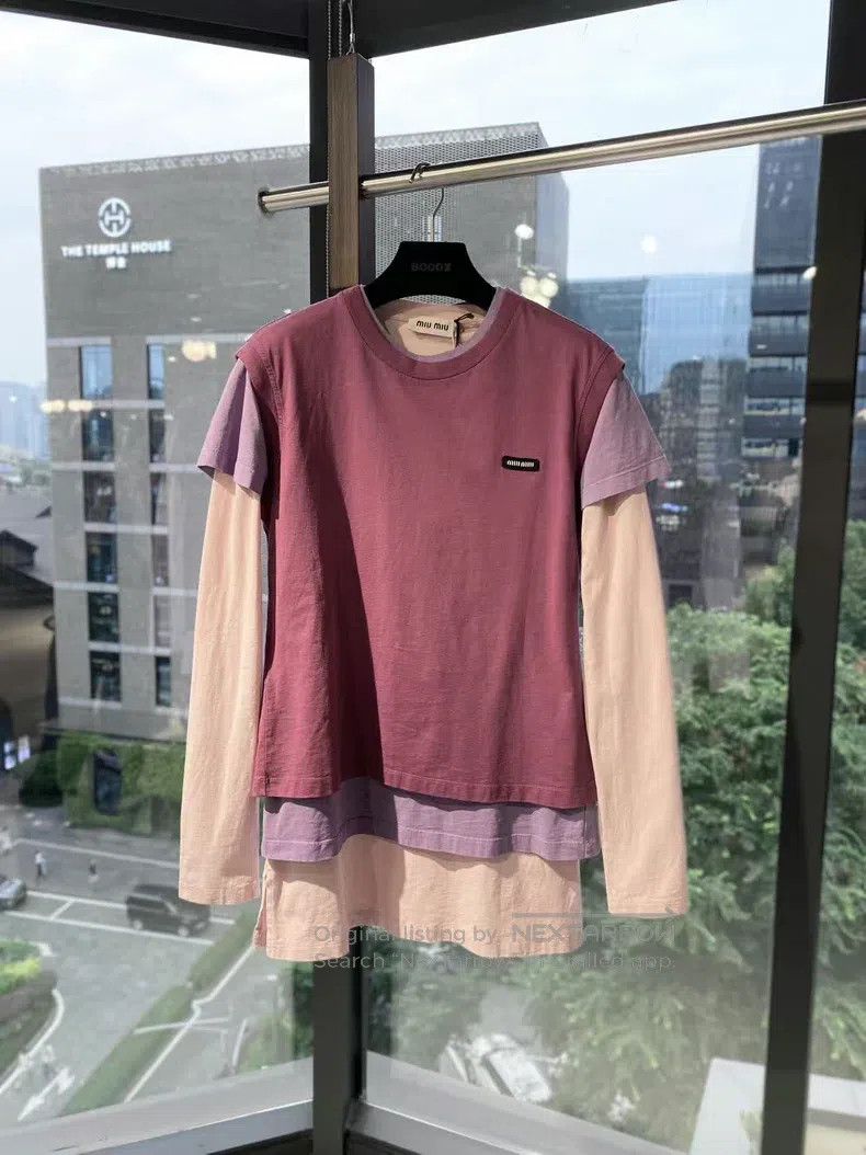 Miu Miu Size XS Purple and pink three-piece sweater