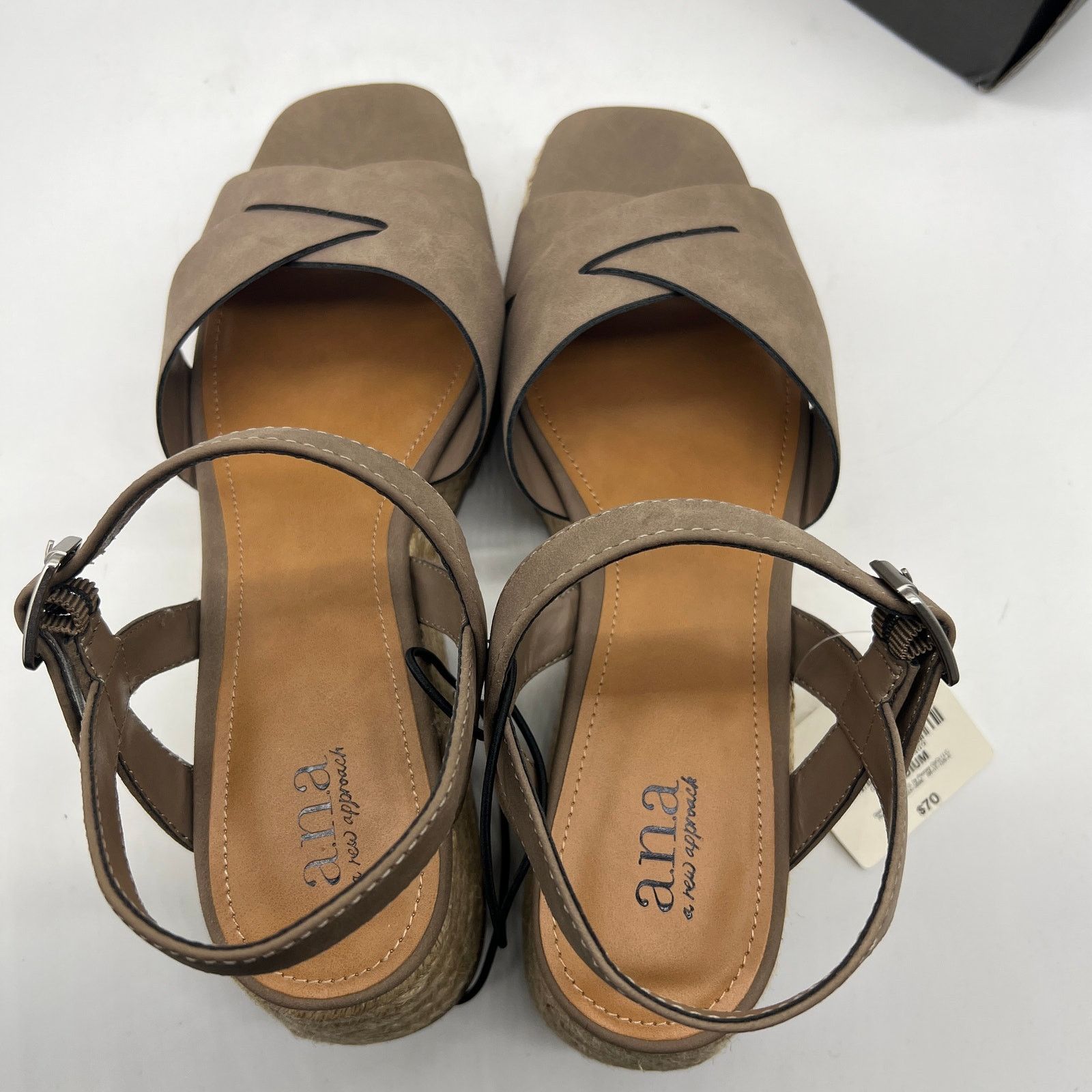 Other a.n.a Womens Eloise Wedge Sandals Porchini Brown Size US 9 / IT 39 - 10 Thumbnail