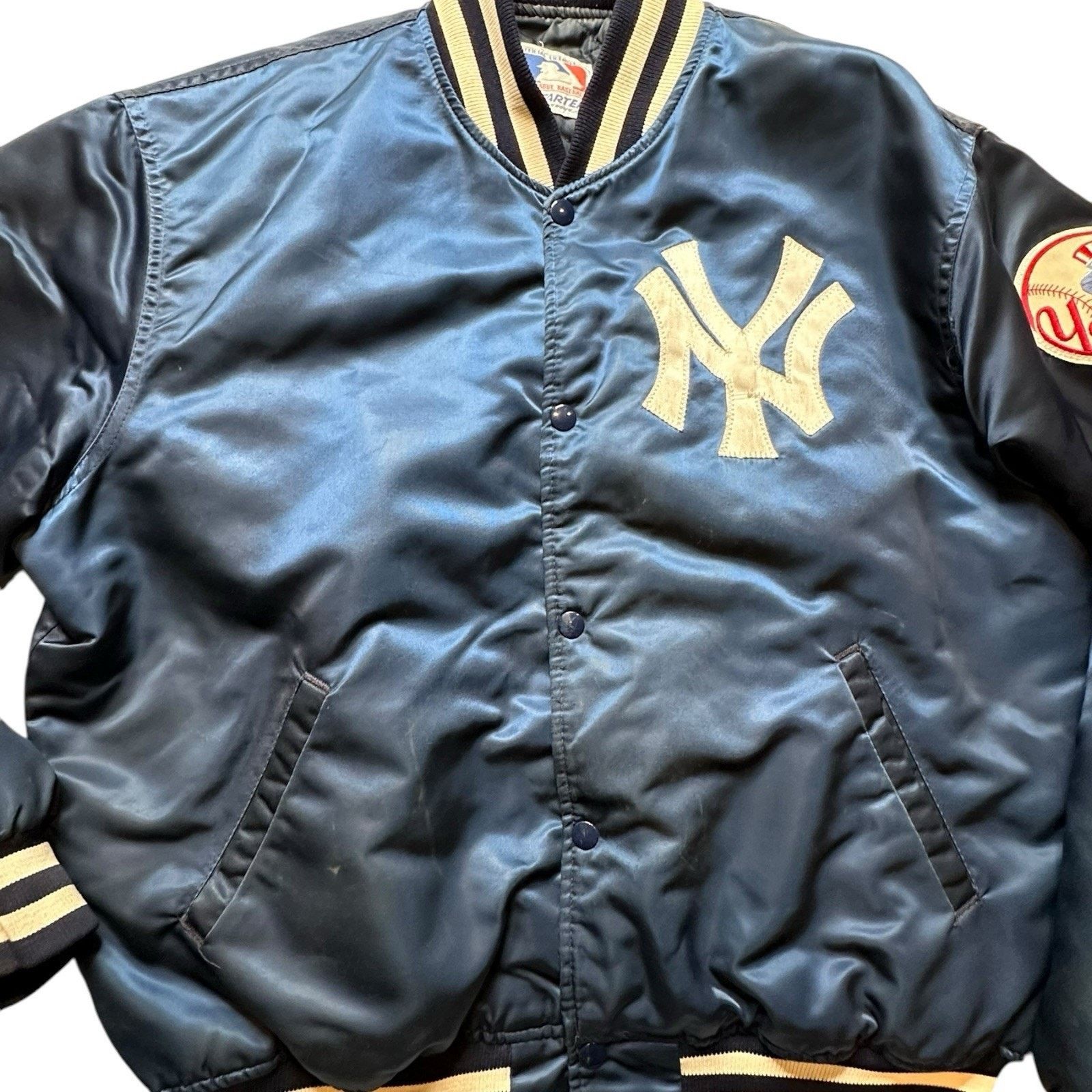 Starter VINTAGE 80s New York Yankees STARTER Satin Jacket XL Bomber Size US XL / EU 56 / 4 - 5 Thumbnail