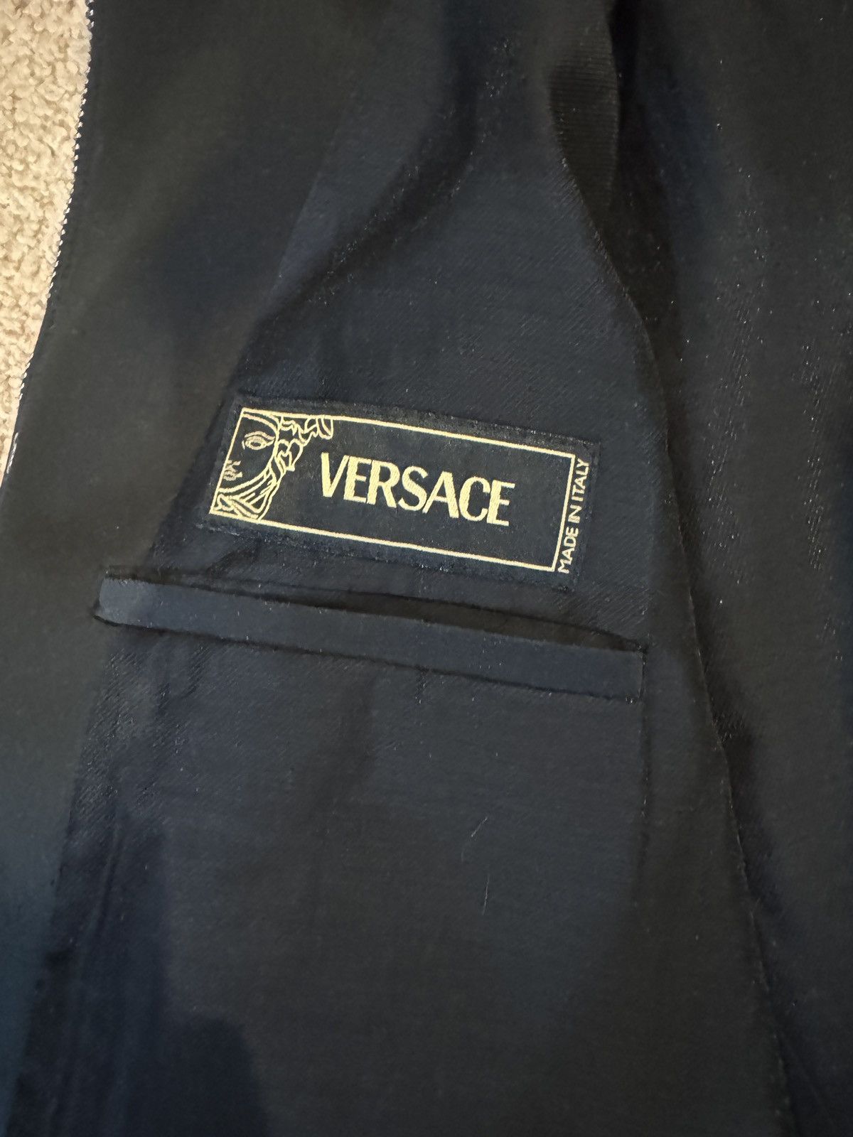 Versace Versace Metal Jacket Black Silver Size 54 Size US L / EU 52-54 / 3 - 3 Thumbnail