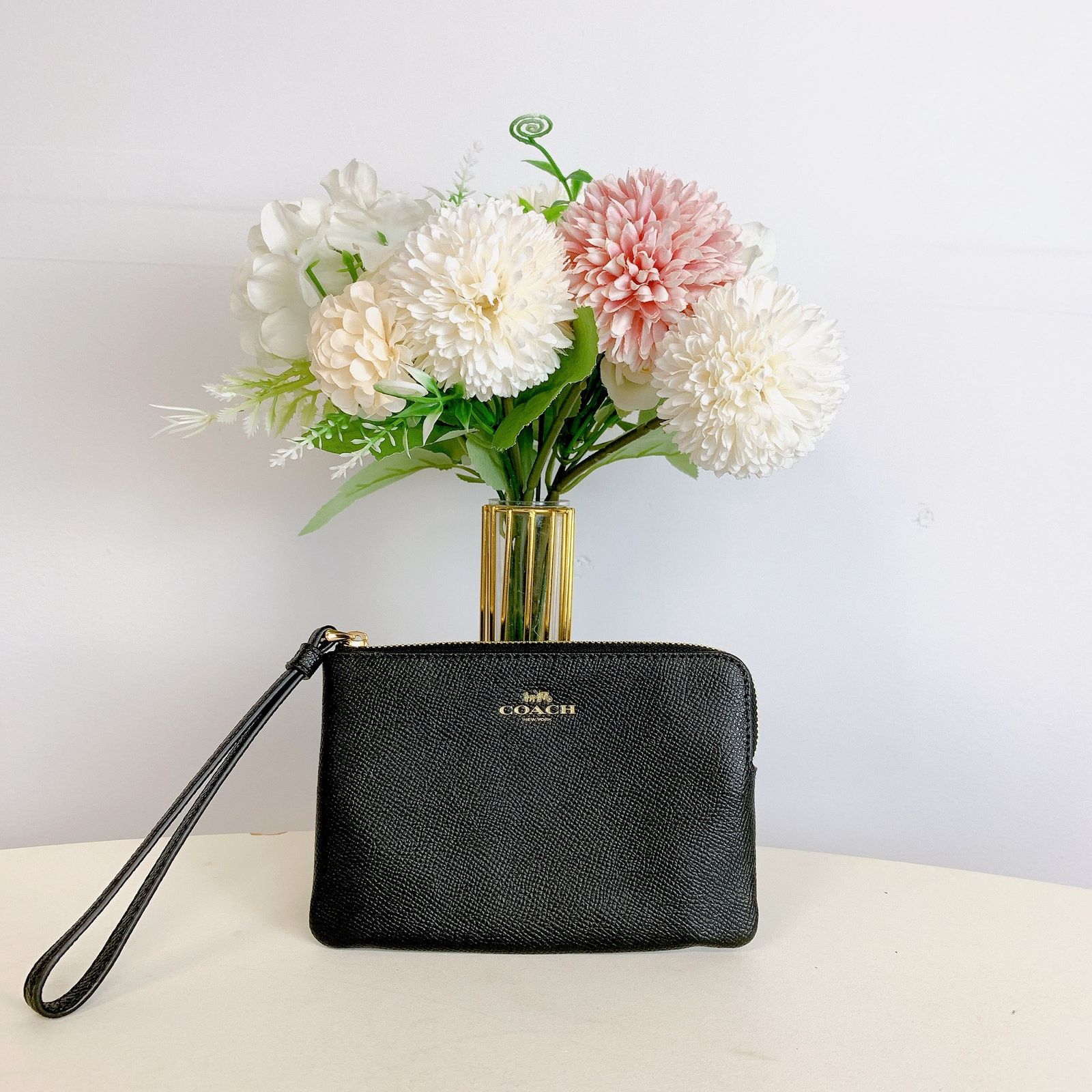 Coach Coach 58032 Corner Zip Wristlet IN Black Size ONE SIZE - 1 Thumbnail