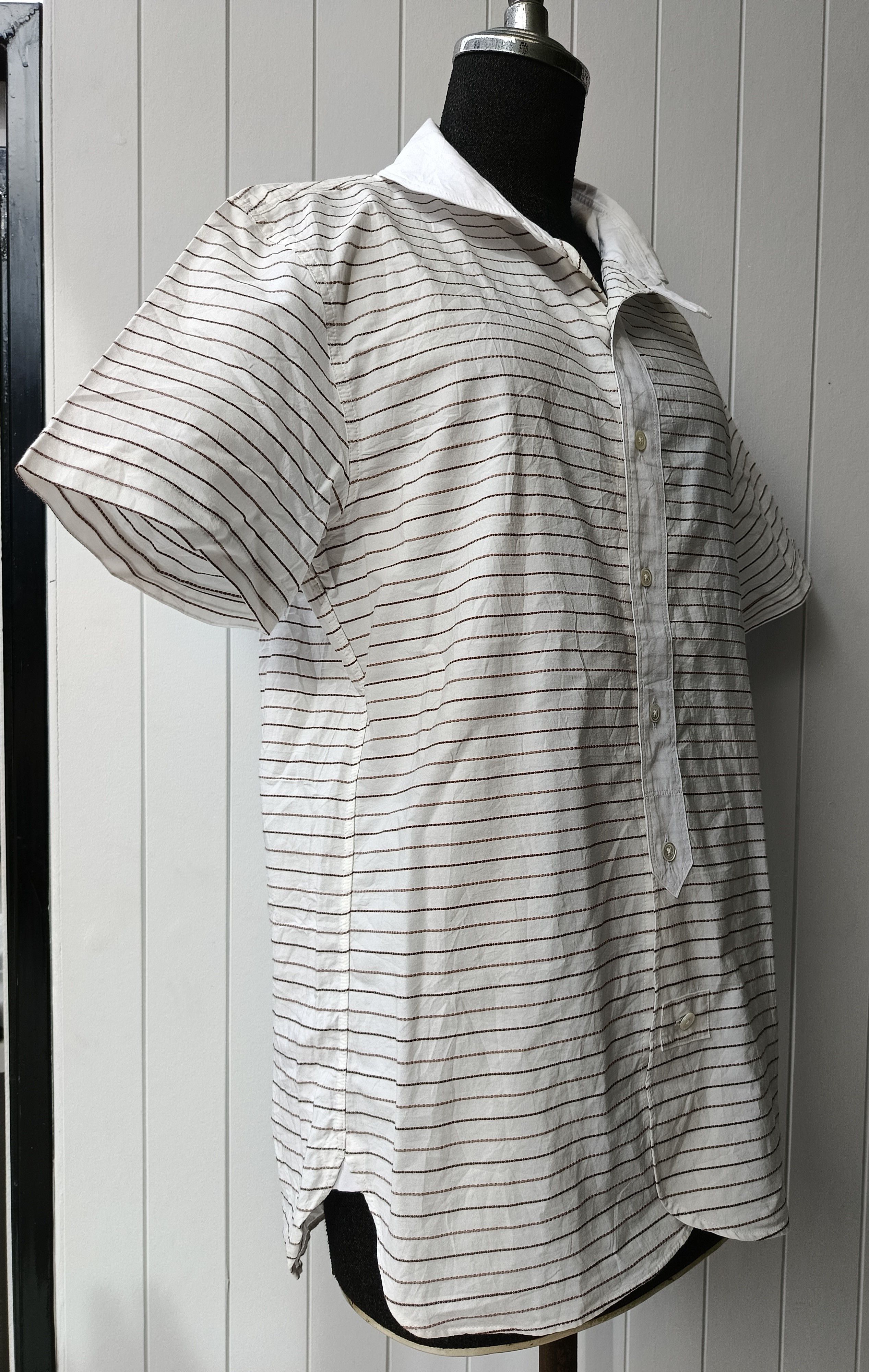 Edifice Japan Edifice 40 Japan shawl collar striped short sleeve shirt Size US M / EU 48-50 / 2 - 9 Thumbnail