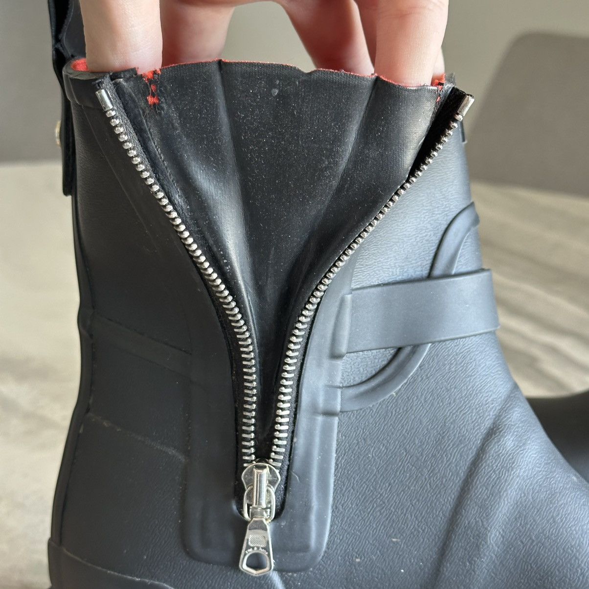 Rag & Bone rag & bone New York Moto Rain Black Rubber Boots Size US 10.5 / IT 40.5 - 6 Thumbnail