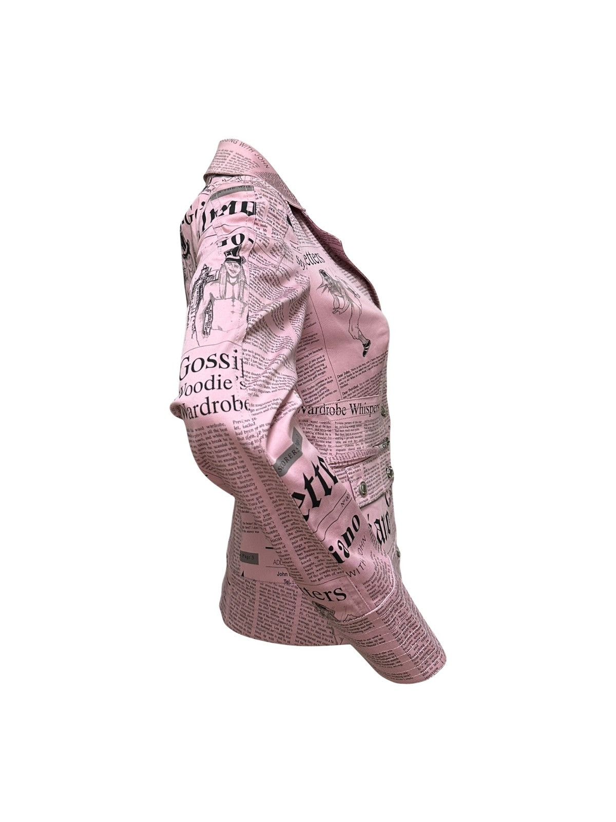 John Galliano JOHN GALLIANO Spring Summer 2005 Newspaper Print Jacket Size S / US 4 / IT 40 - 3 Thumbnail
