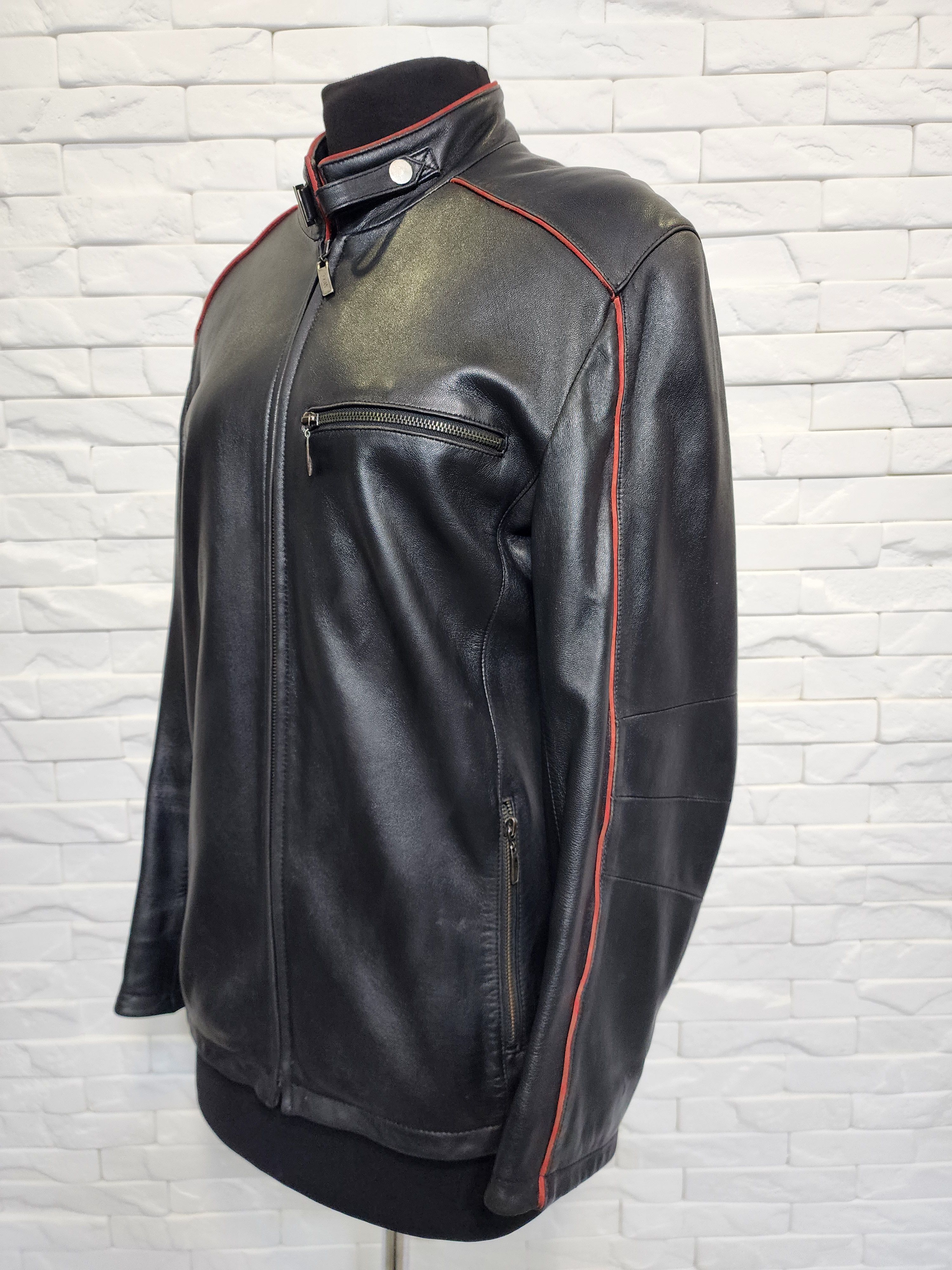 Genuine Leather Stylish Black Genuine Leather Jacket: Men's Zippered Style Size US M / EU 48-50 / 2 - 2 Thumbnail