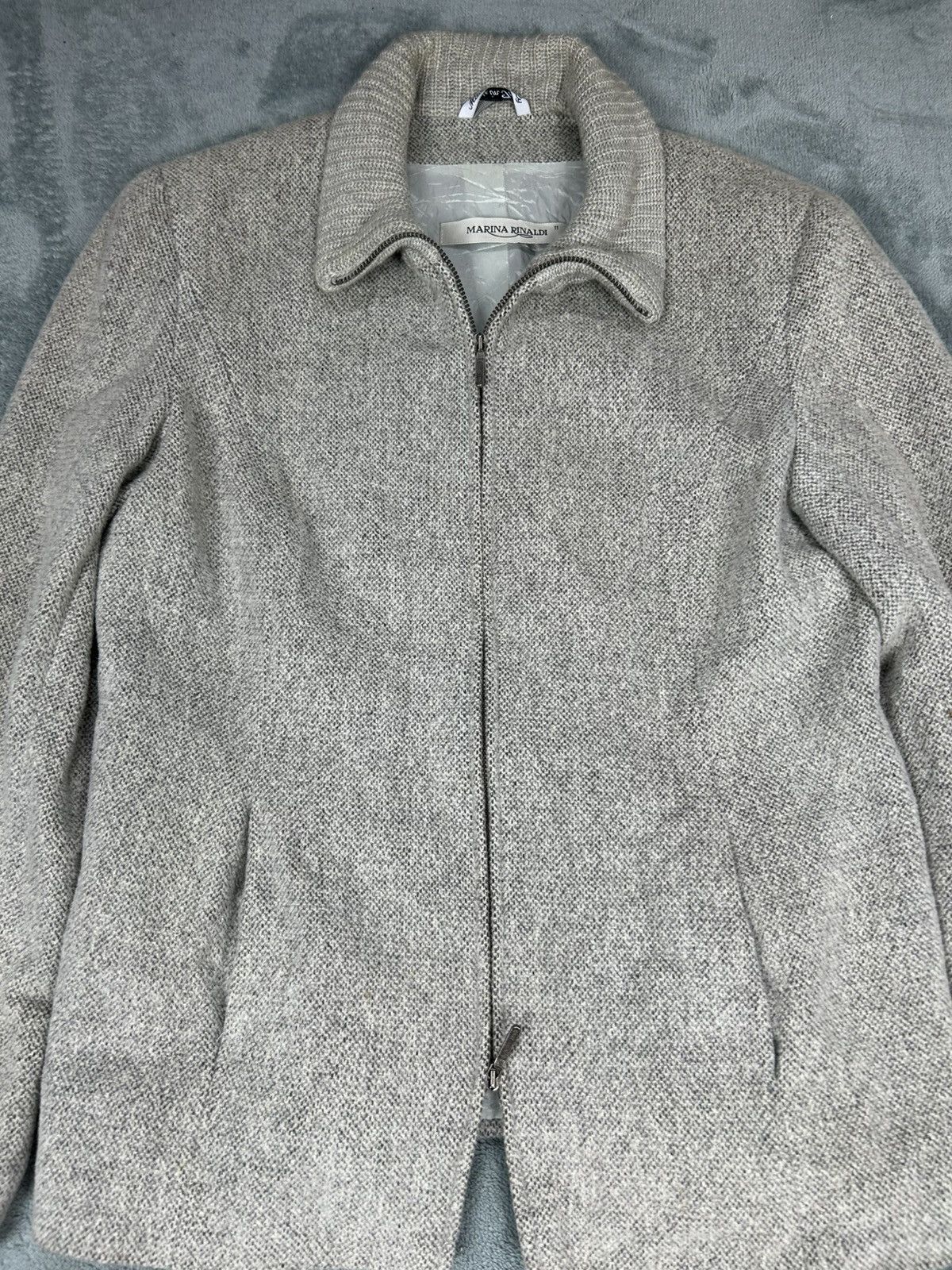 Marina Rinaldi Marina Rinaldi Wool Zipper Jacket Size S / US 4 / IT 40 - 3 Thumbnail