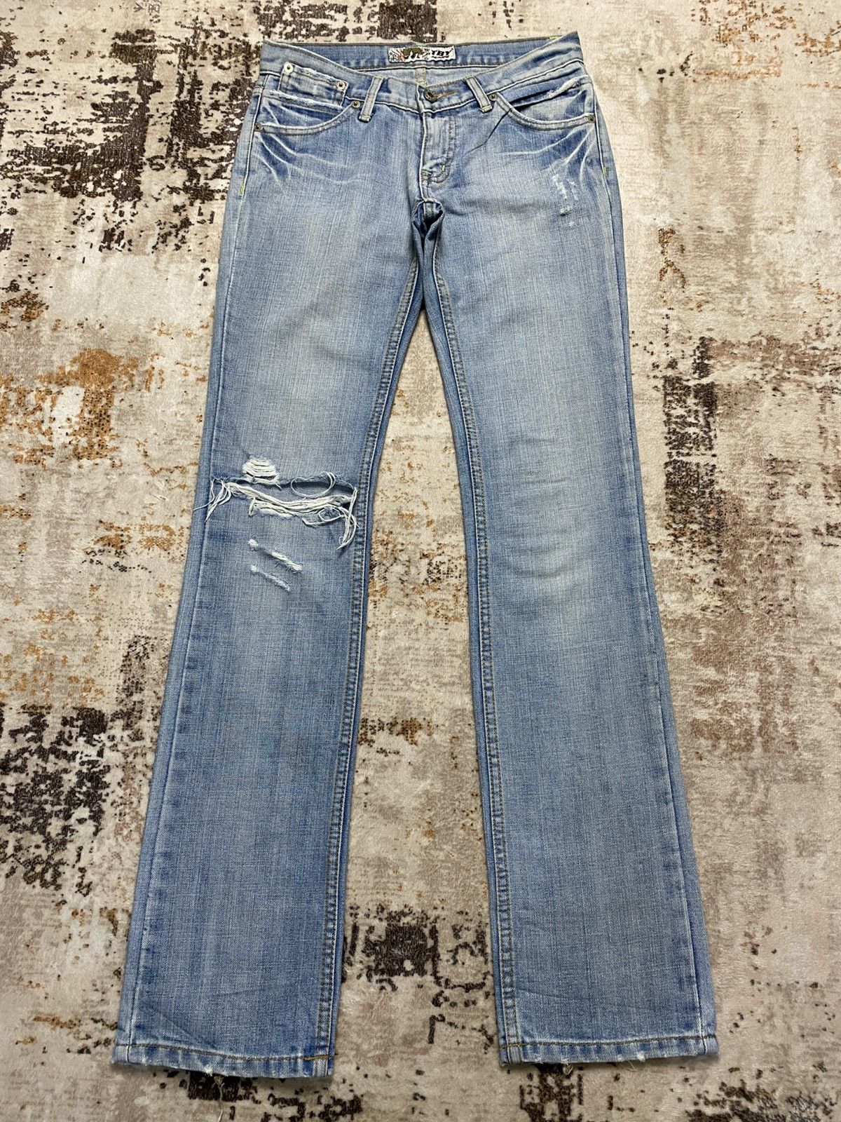 Hysteric Glamour Rare💥Distress Denim With Embroidery pocket Size US 31 - 2 Thumbnail