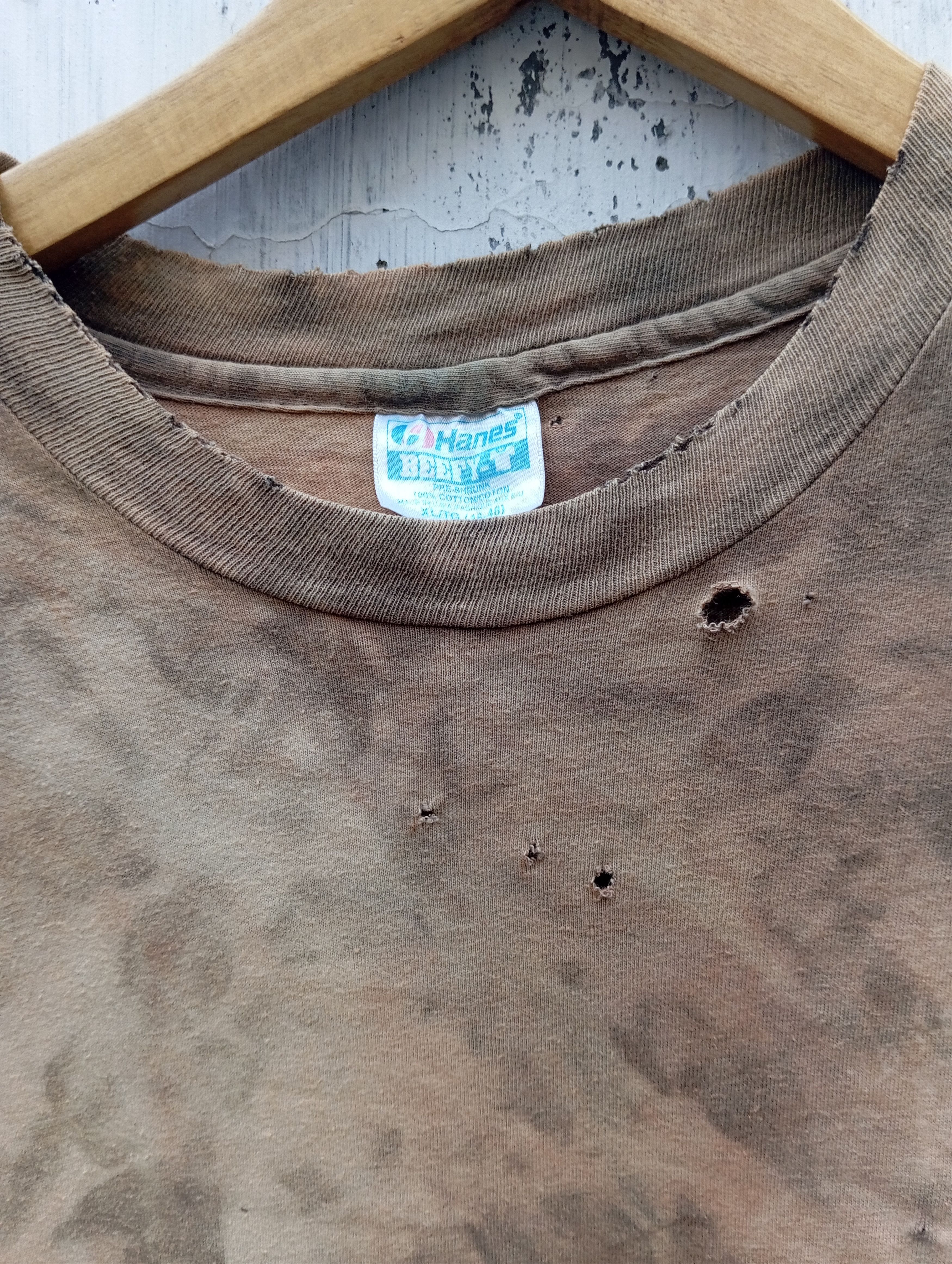 Vintage Vintage 80s Hanes thrashed sun blech tee Size US XL / EU 56 / 4 - 7 Thumbnail