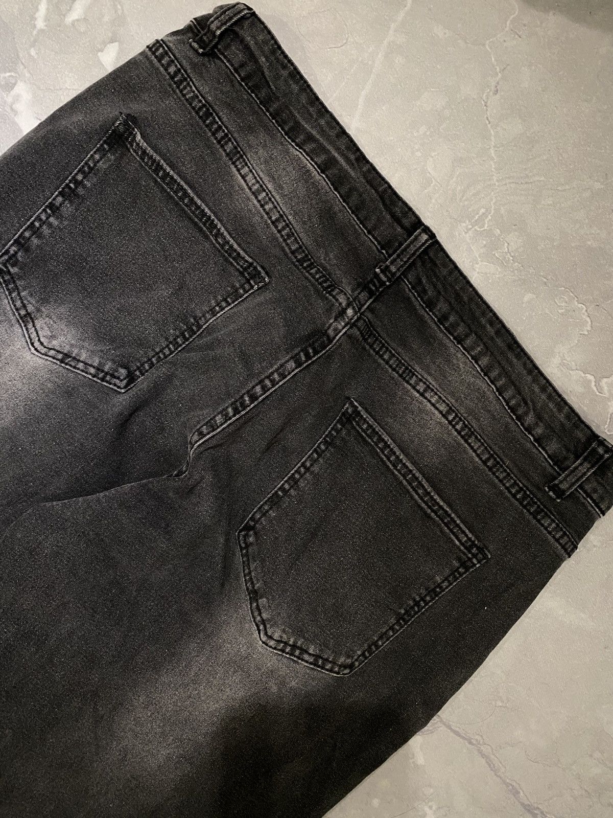Vintage Faded Black Slim Fit Distressed Jeans 2000s / Y2K Drip Size US 36 / EU 52 - 6 Thumbnail