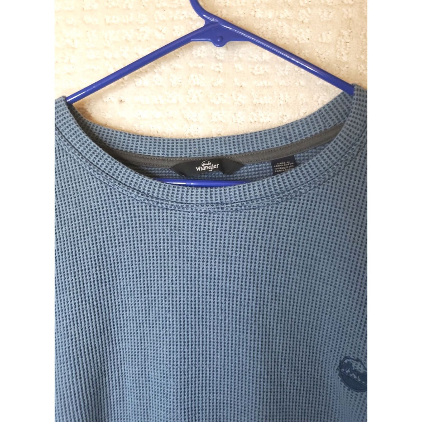 Wrangler Wrangler Mens 4XL Blue Long Sleeve Crew Neck Thermal Waffle Knit Shirt Pullover Size US XXL / EU 58 / 5 - 5 Thumbnail