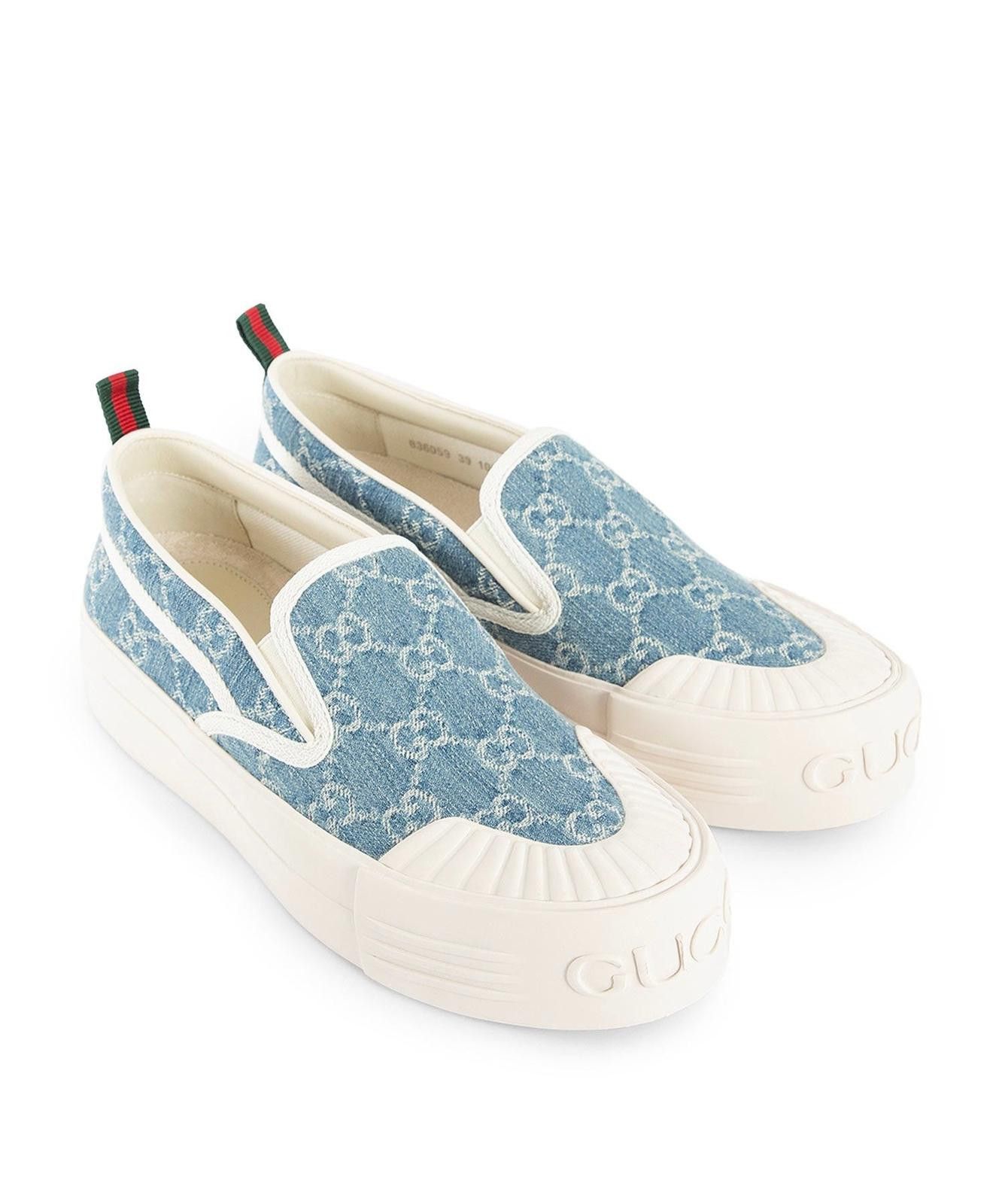 Gucci Gucci GG Web Denim Slip on Sneakers Size US 7.5 / IT 37.5 - 2 Thumbnail