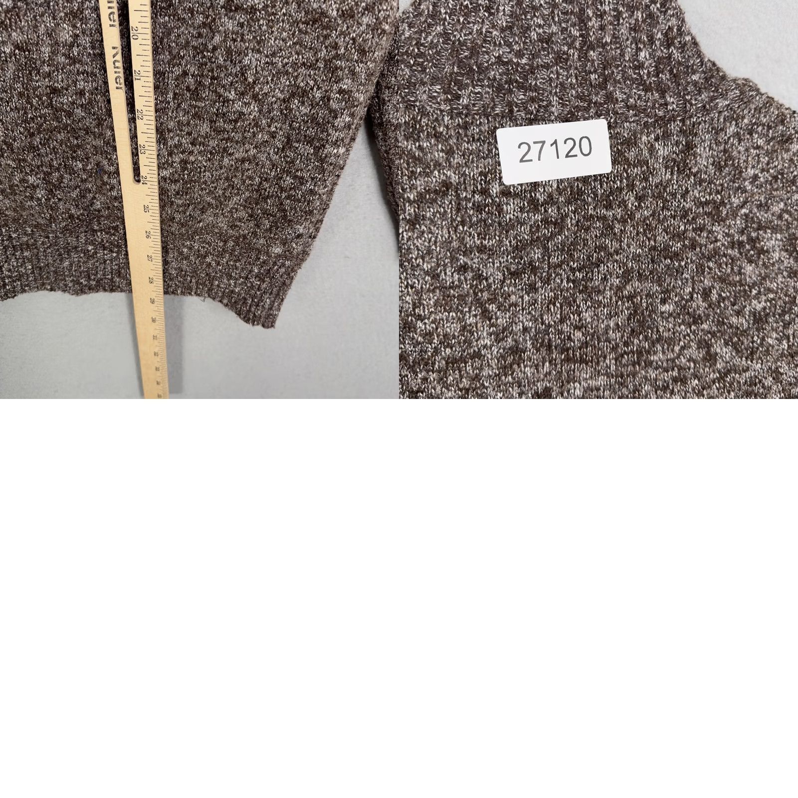 Vintage Gioberti Sweater Mens Large Brown Full Zip Mock Neck Fleece Lined Knit Warm Size US L / EU 52-54 / 3 - 8 Thumbnail