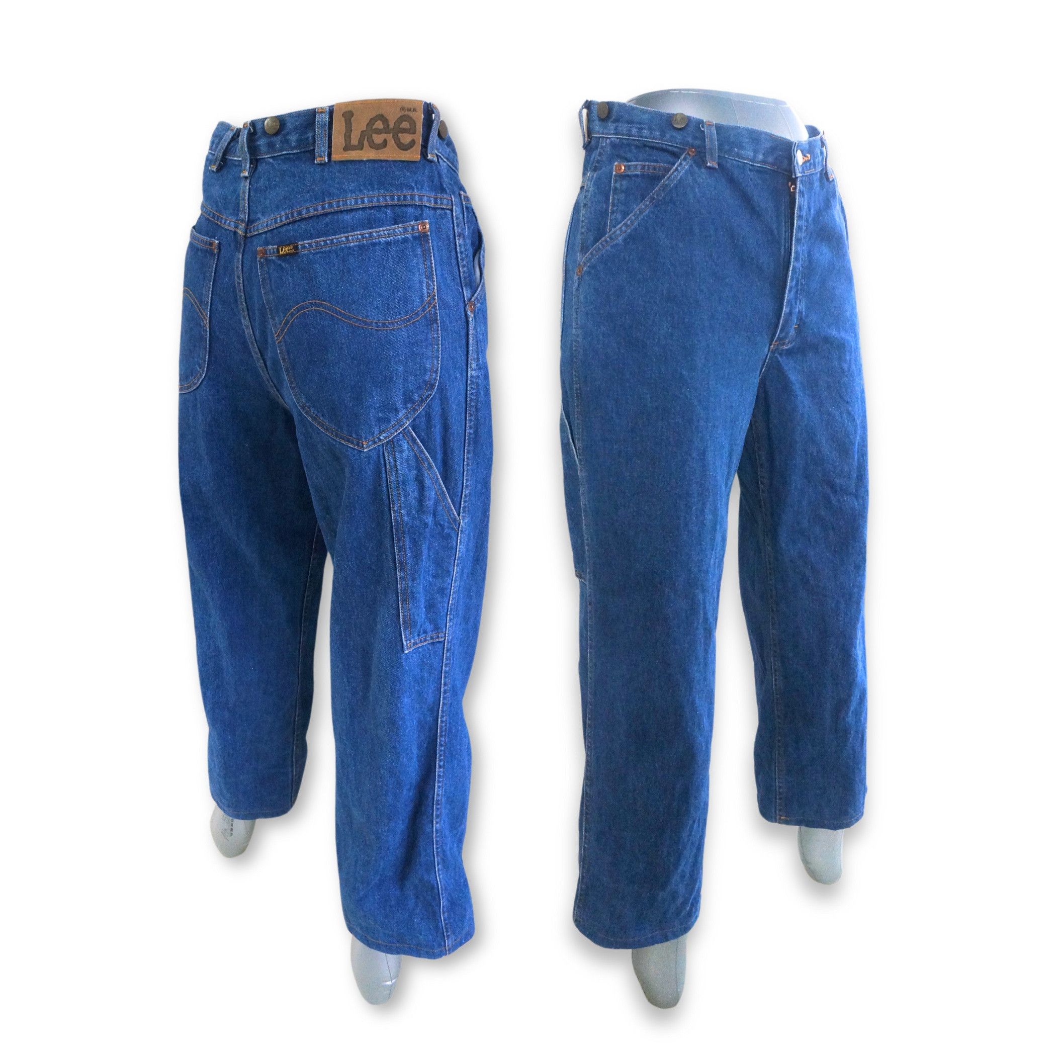 Lee LEE Baggy High Waisted Blue Jeans Size US 33 - 3 Thumbnail