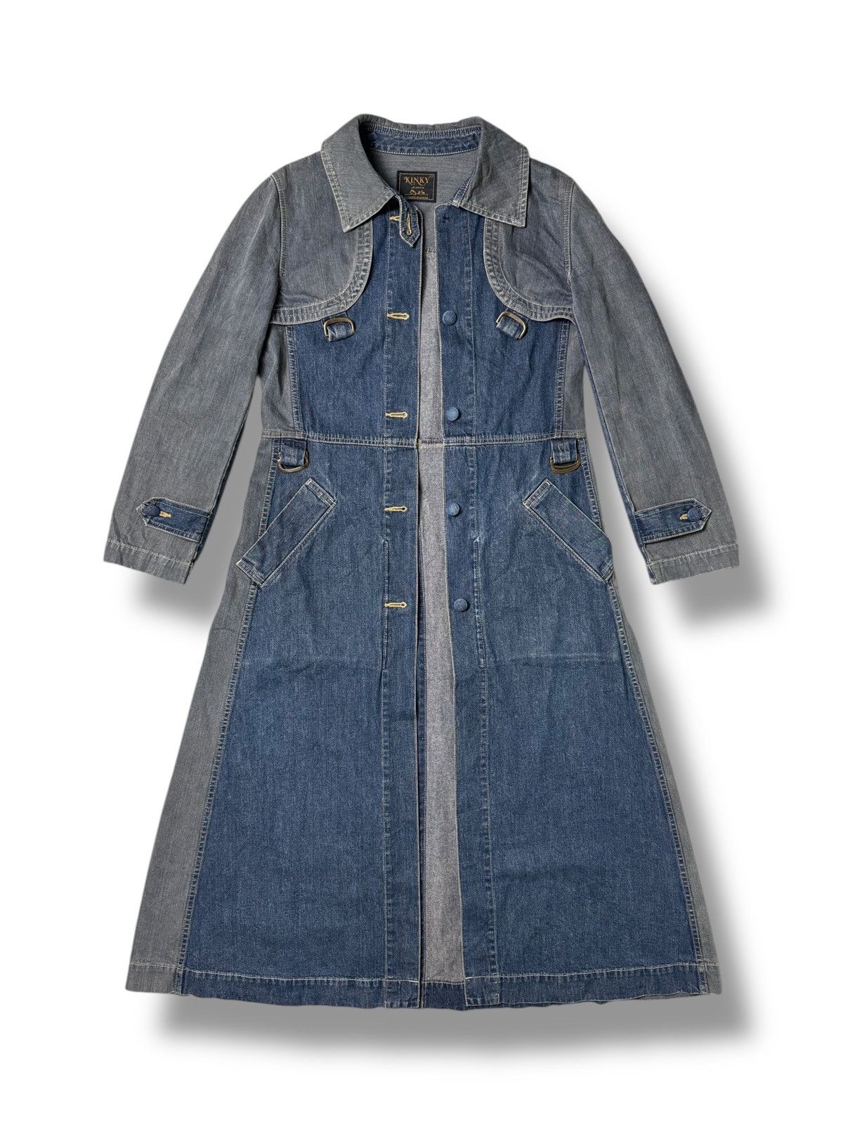 Hysteric Glamour Hysteric Glamour Denim Trench Coat Jumpsuit Size ONE SIZE - 7 Thumbnail