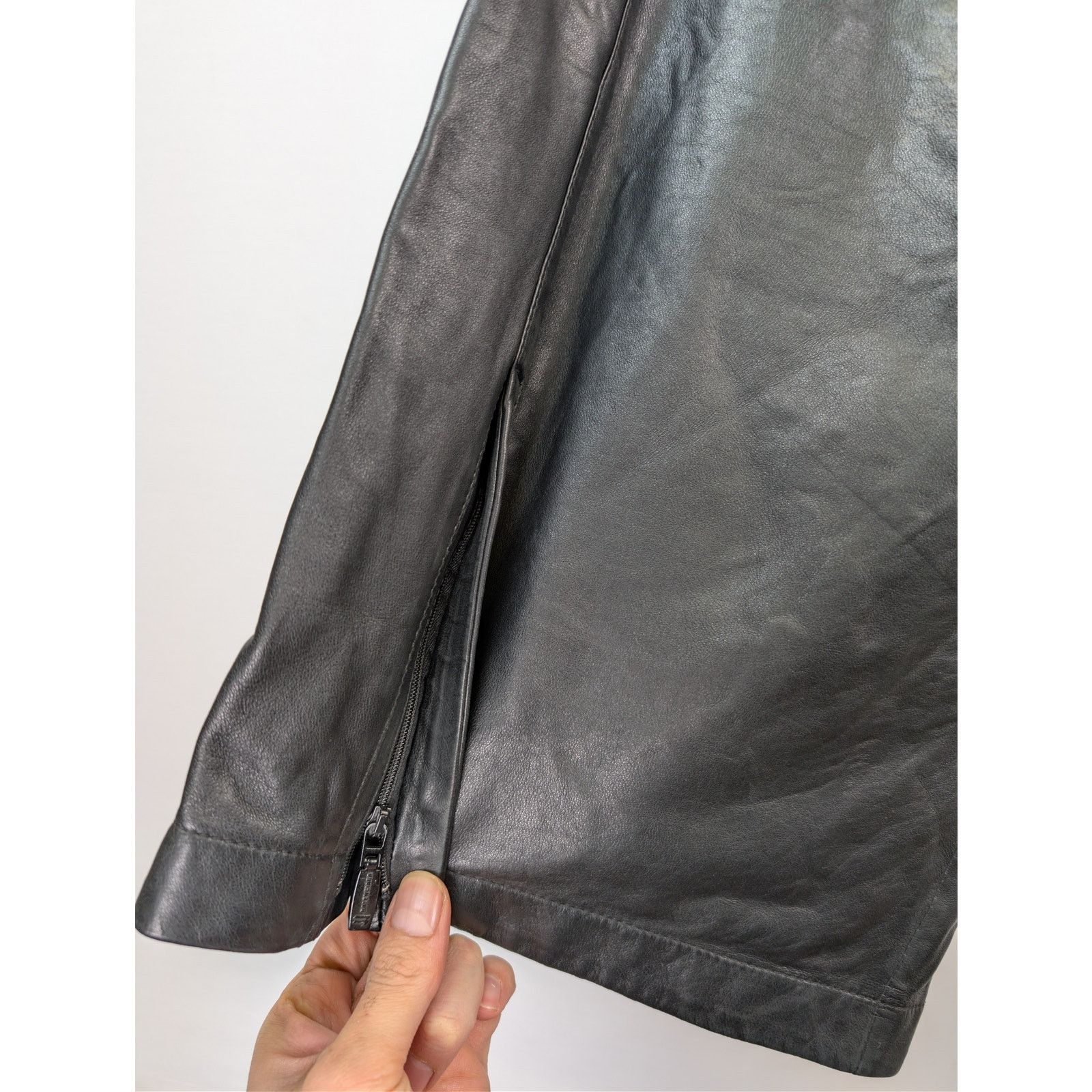 Balenciaga o1rshd1 Smooth Soft Leather Tracksuit Pants Black/Blue/White Size US 30 / EU 46 - 7 Thumbnail