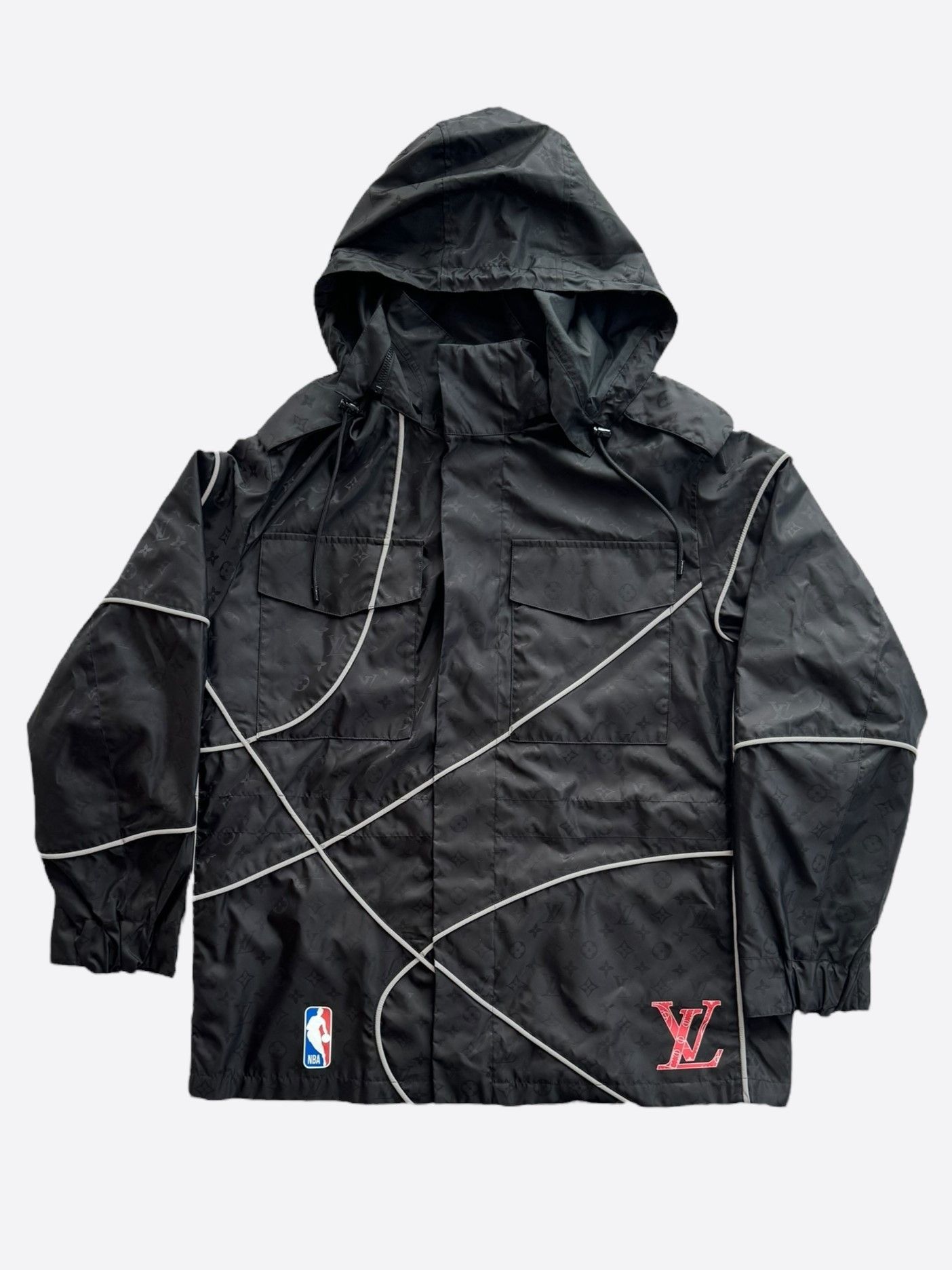 image of Louis Vuitton Nba Black Monogram Jacket, Men's (Size XL)