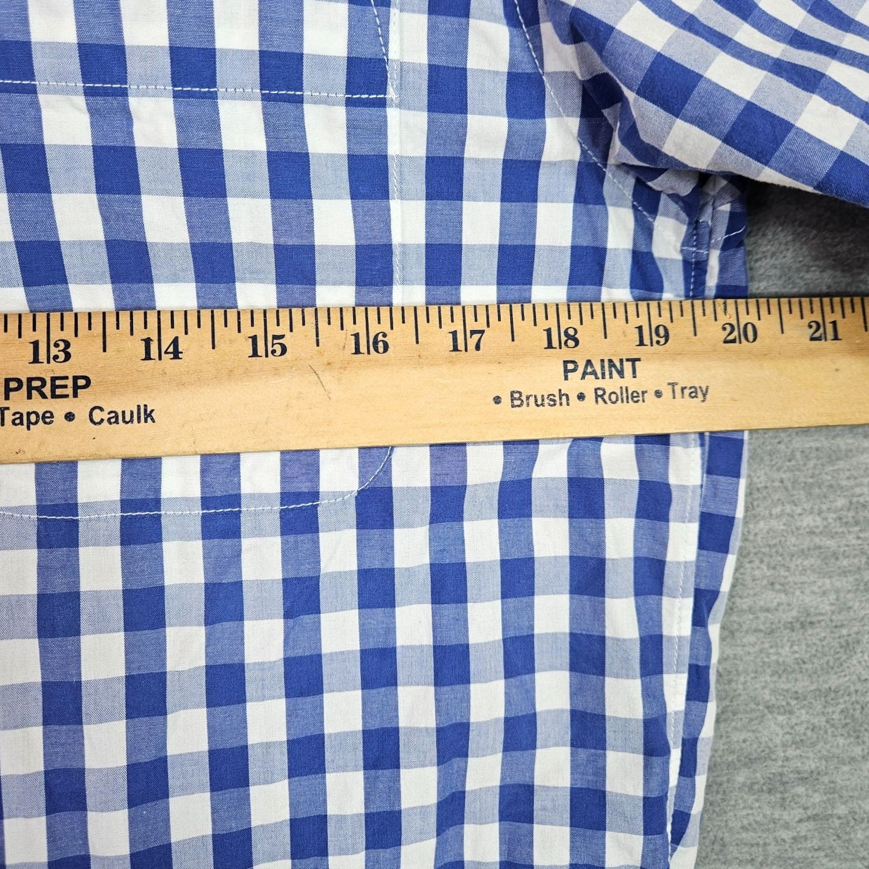 Muji MUJI Button-Up Blue White Check Plaid Short Sleeve Minimal Casual Shirt S Mens Cotton Button-Down Size US S / EU 44-46 / 1 - 4 Thumbnail