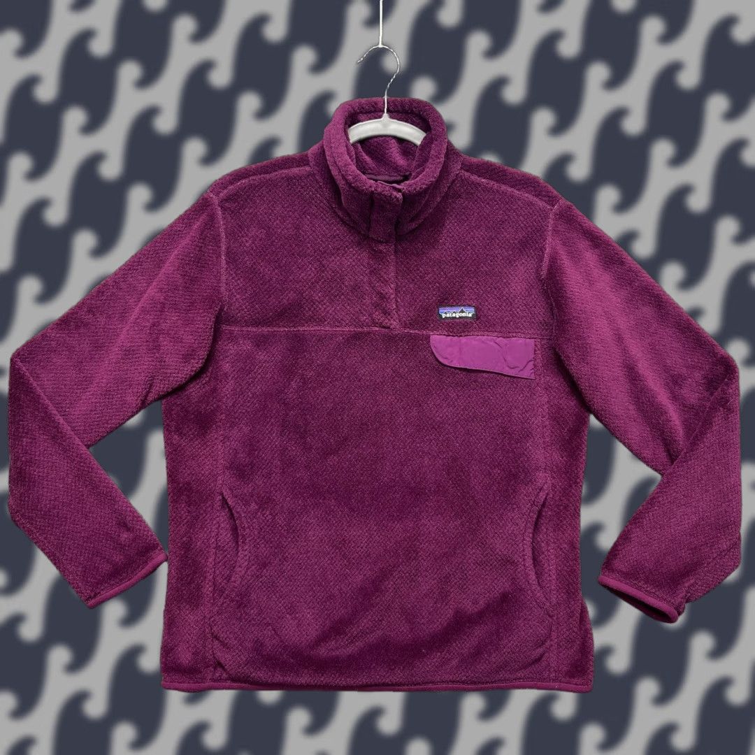 Patagonia Patagonia Re-Tool Snap-T Pullover Jacket Womens XL Ikat Purple Fleece 25442 Size XL / US 12-14 / IT 48-50 - 1 Thumbnail