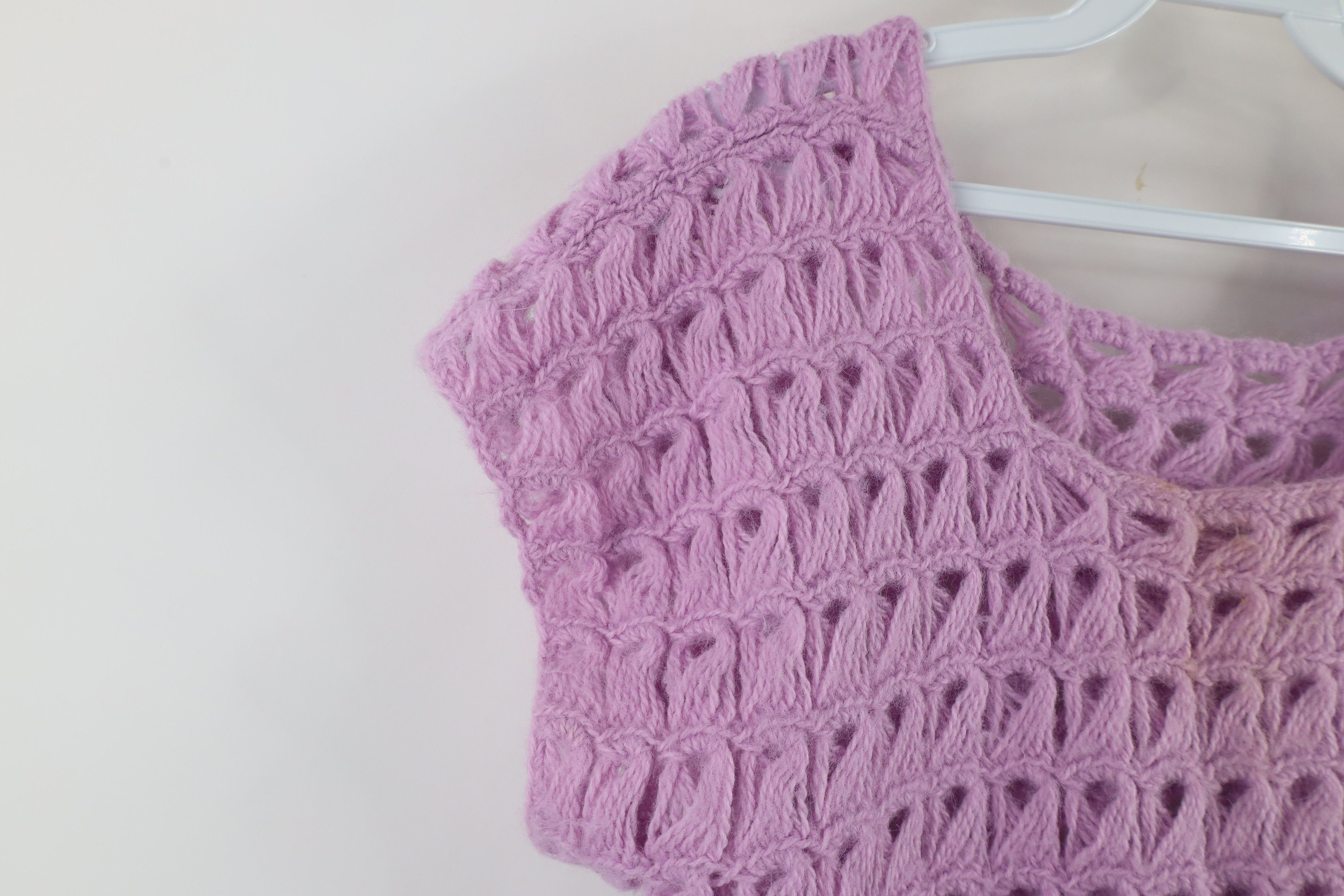 Vintage Vintage 60s 70s Boho Chic Hippie Sweater Blouse Top Purple Size S / US 4 / IT 40 - 5 Thumbnail
