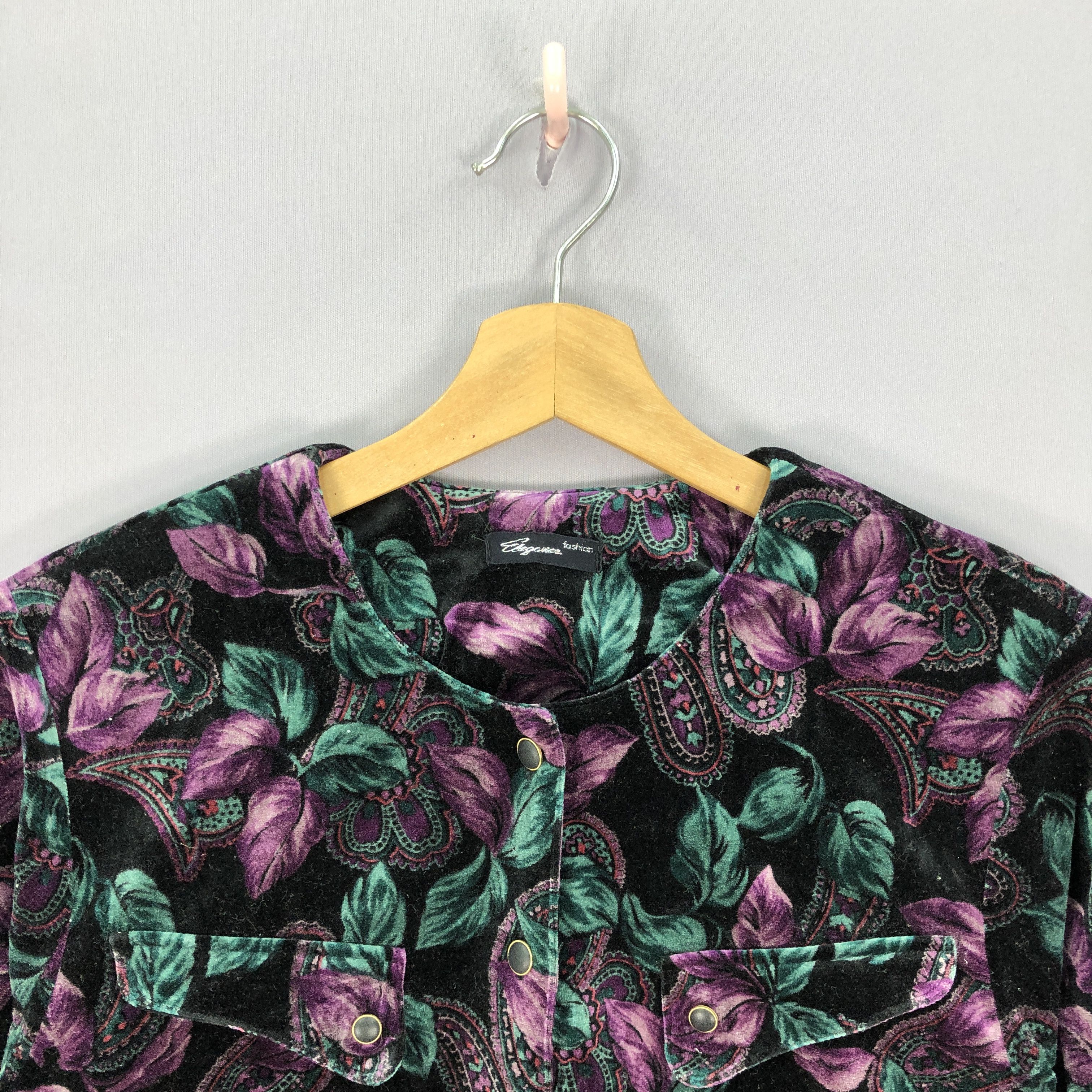 Japanese Brand × Vintage Vintage Elegance Japanese Floral Cardigan Jackets Size M / US 6-8 / IT 42-44 - 5 Thumbnail