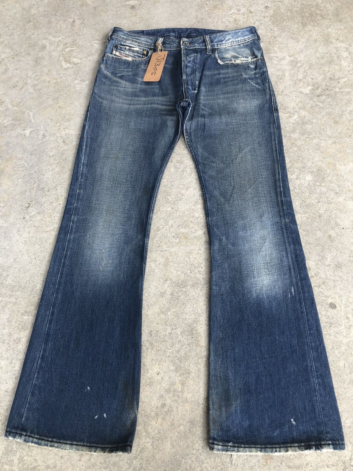 If Six Was Nine Japanese Diesel Flared Jeans Distressed Denim Size US 31 - 2 Thumbnail