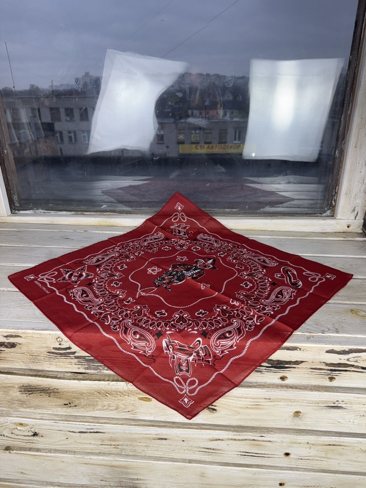 Polo Ralph Lauren 00s Ralph Lauren RL67 Cotton Red Cowboy Western Bandana Size ONE SIZE - 4 Thumbnail