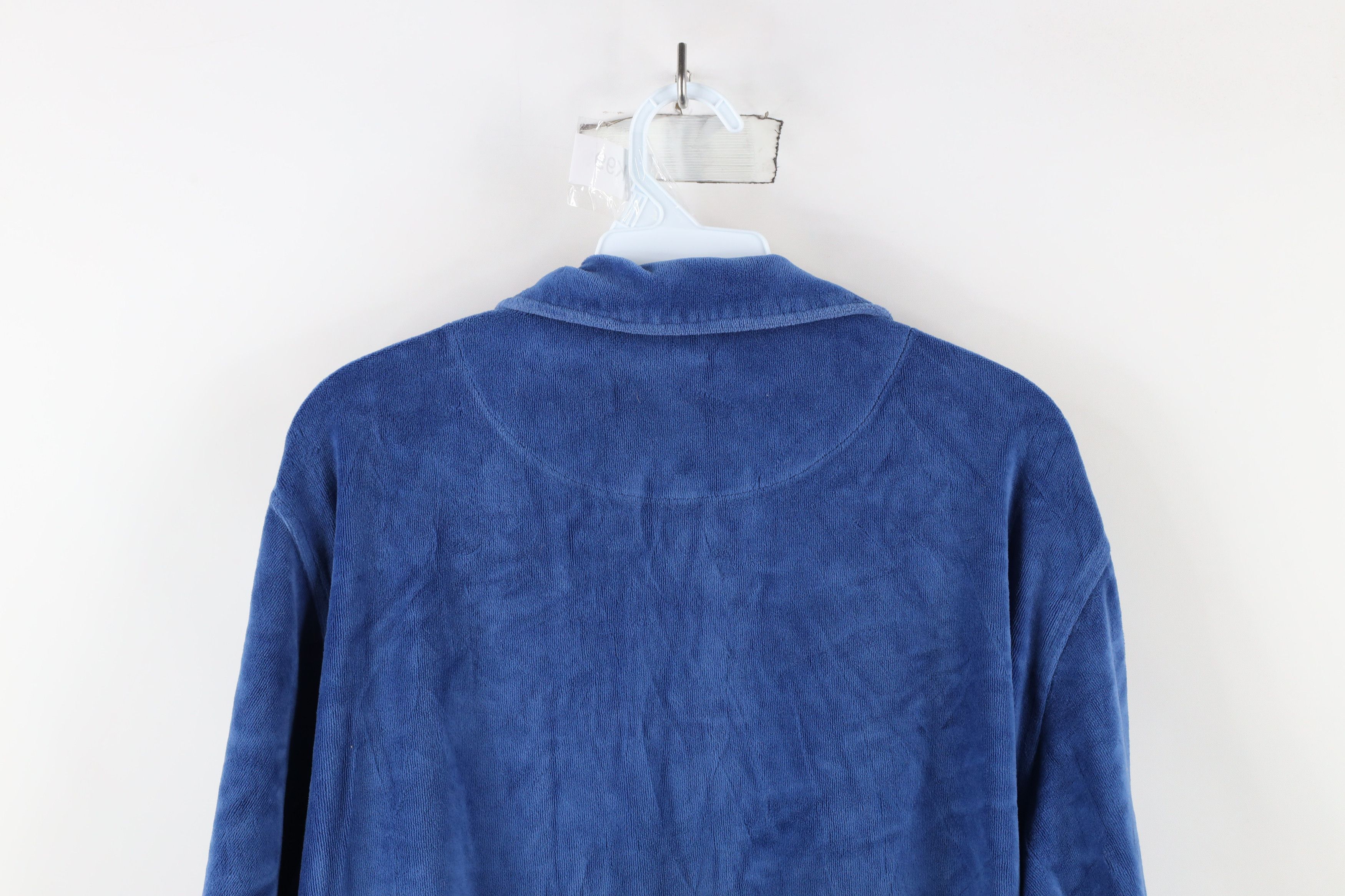 Vintage Vintage 90s Streetwear Velour Collared Pullover Sweater Size US M / EU 48-50 / 2 - 8 Thumbnail