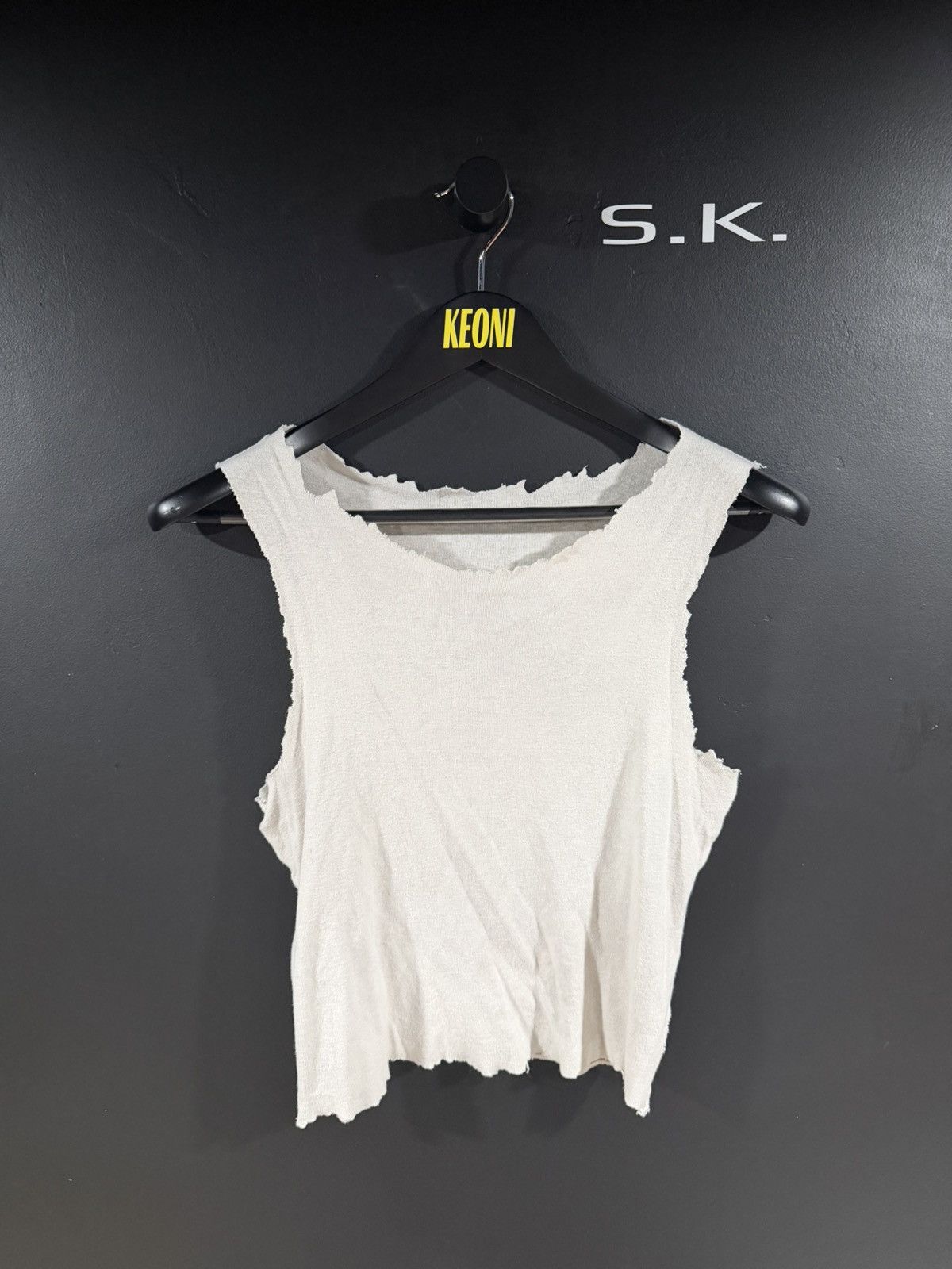 RE/DONE Levi’s RE/DONE White Grunge Muscle Fit Baby Tee L Size US L / EU 52-54 / 3 - 1 Thumbnail