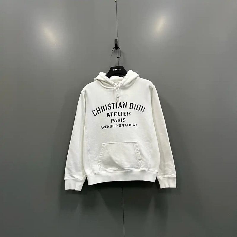 Dior Dior White Cotton Logo Hoodie for Women 0089 Size S / US 4 / IT 40 - 1 Thumbnail