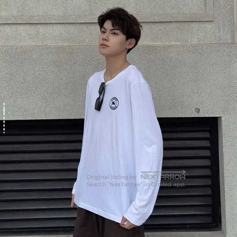 Burberry Burberry White Cotton Logo Long Sleeve T. Size US XL / EU 56 / 4 - 7 Thumbnail